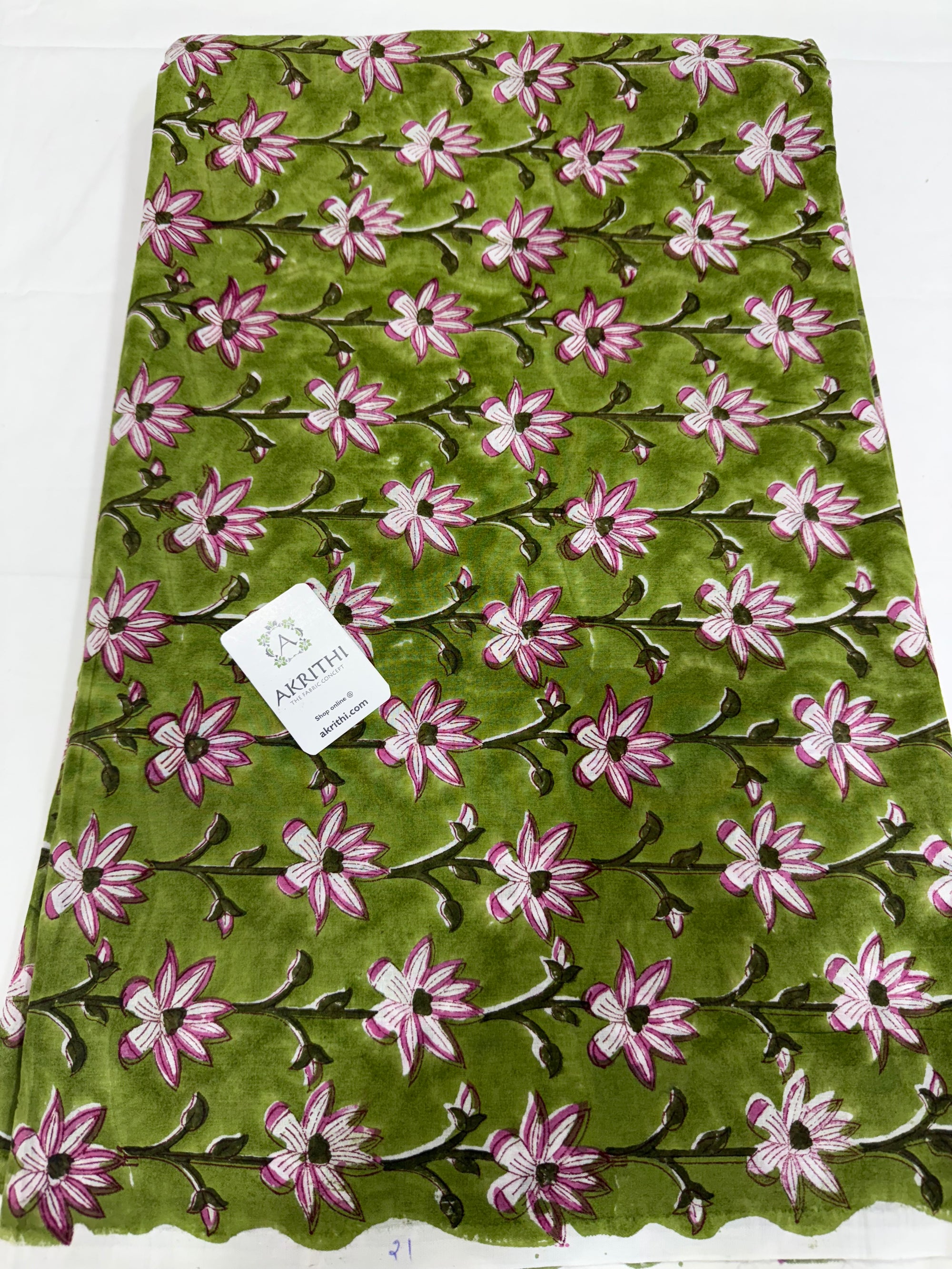 Hand block pure Mul cotton fabric