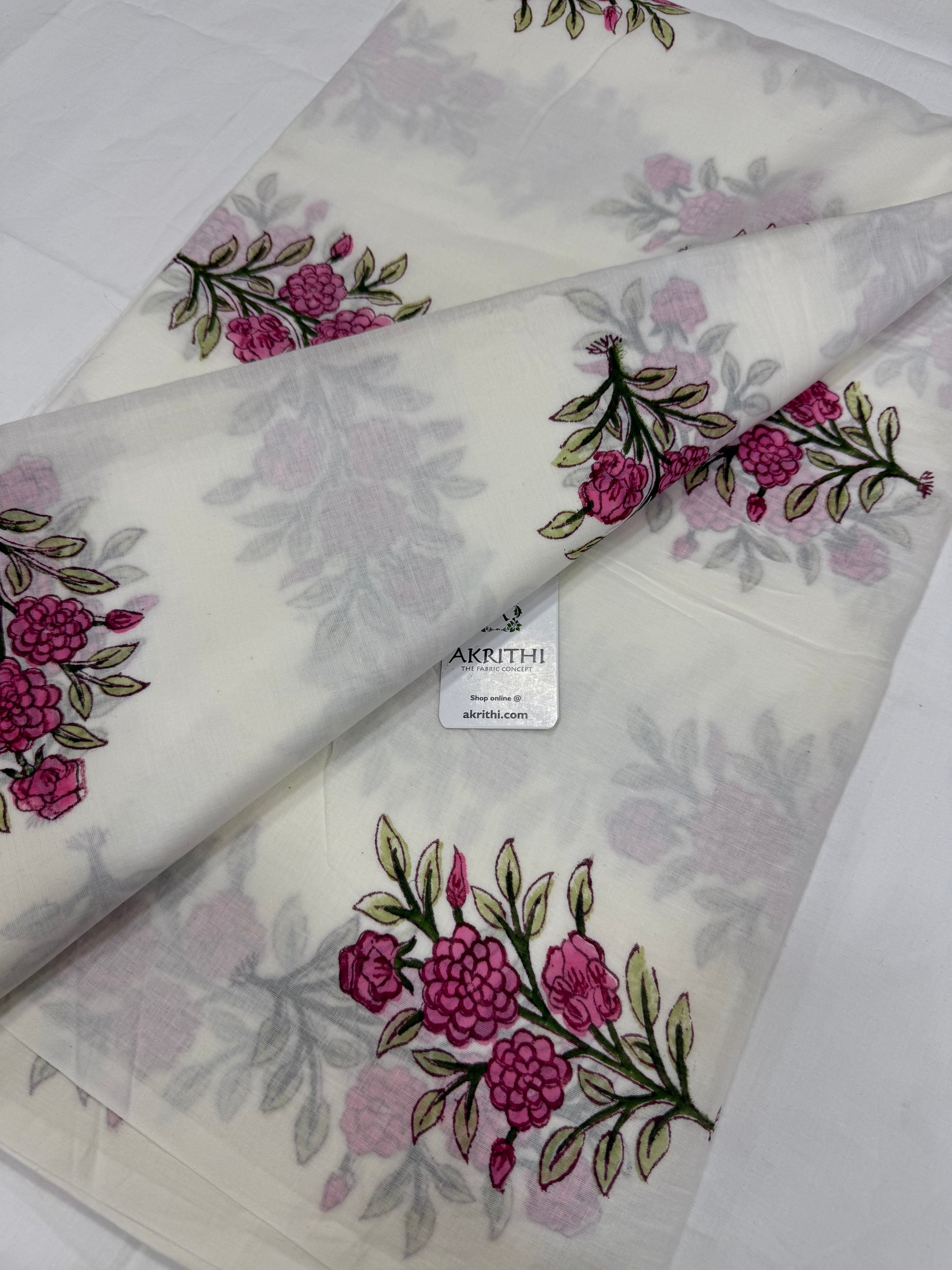 Hand block pure Mul cotton fabric