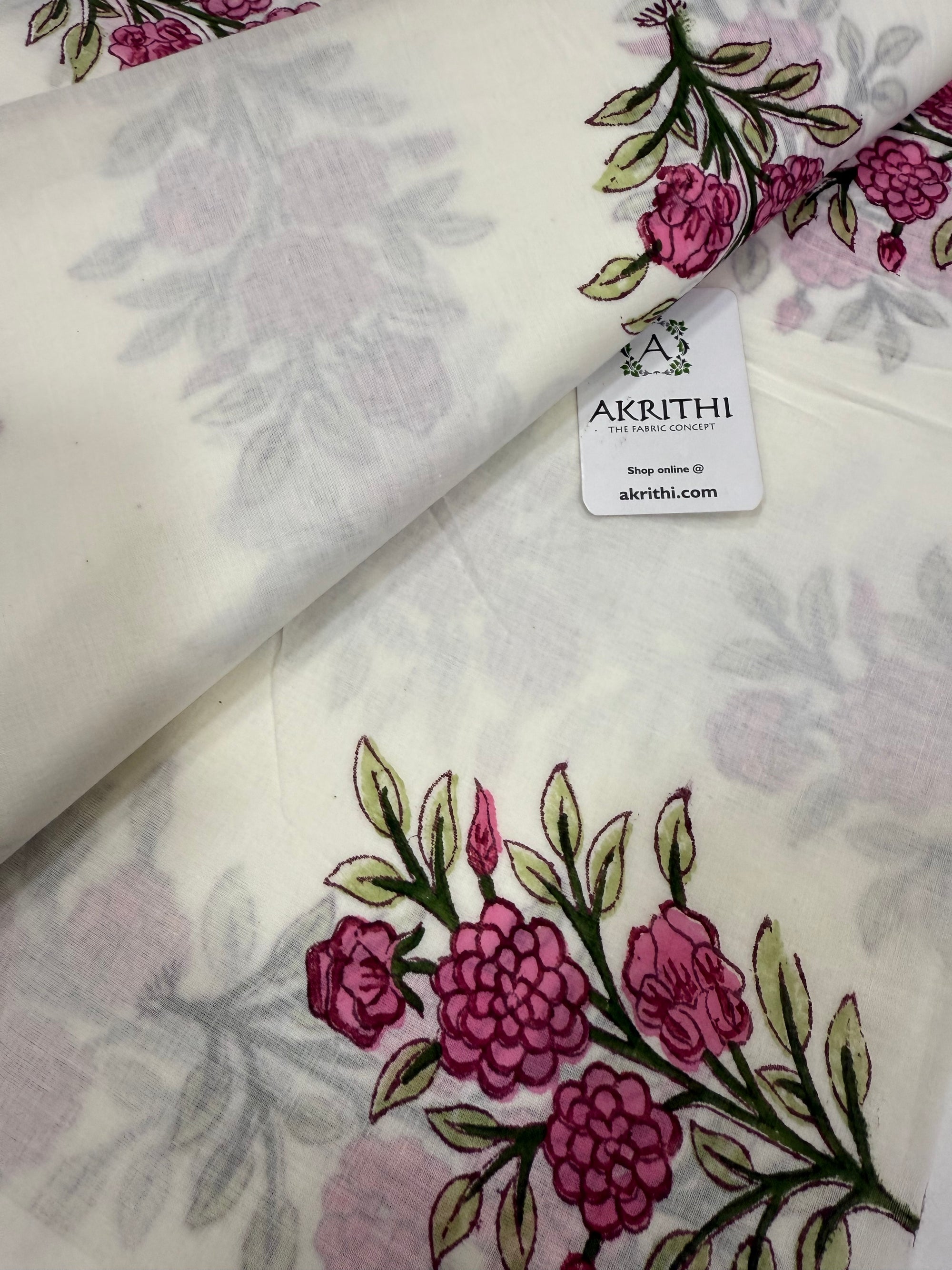 Hand block pure Mul cotton fabric
