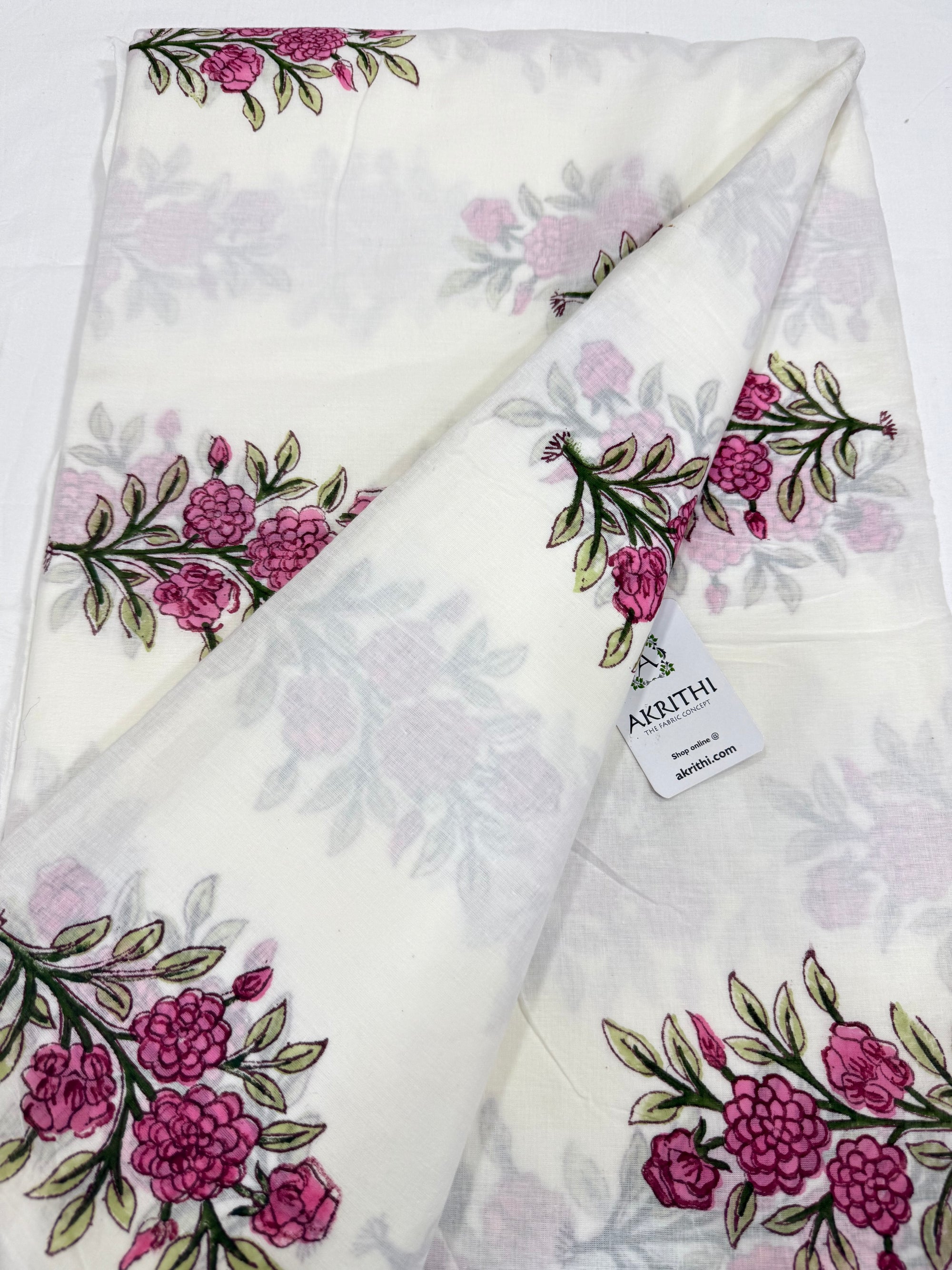 Hand block pure Mul cotton fabric