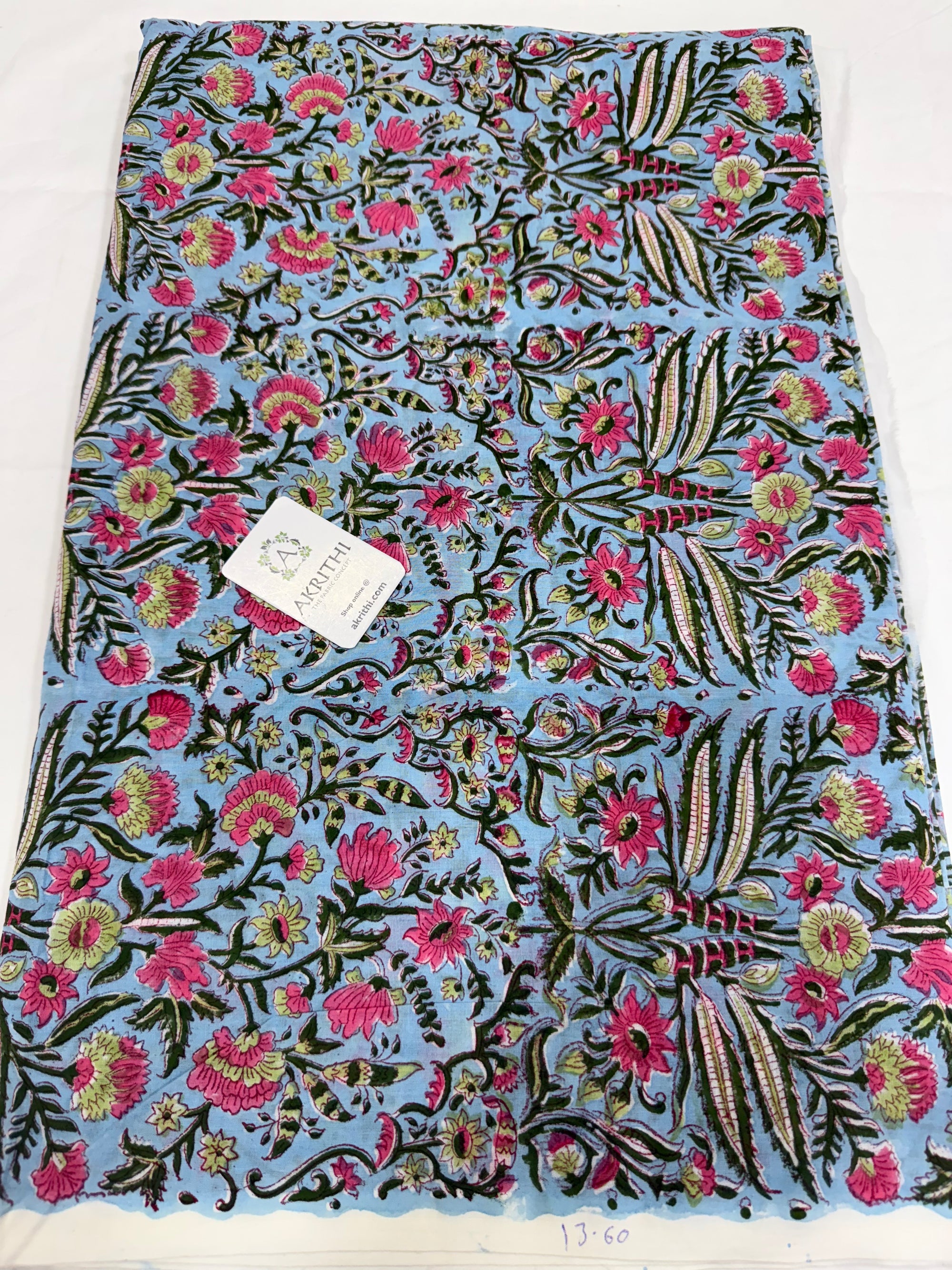 Hand block pure Mul cotton fabric