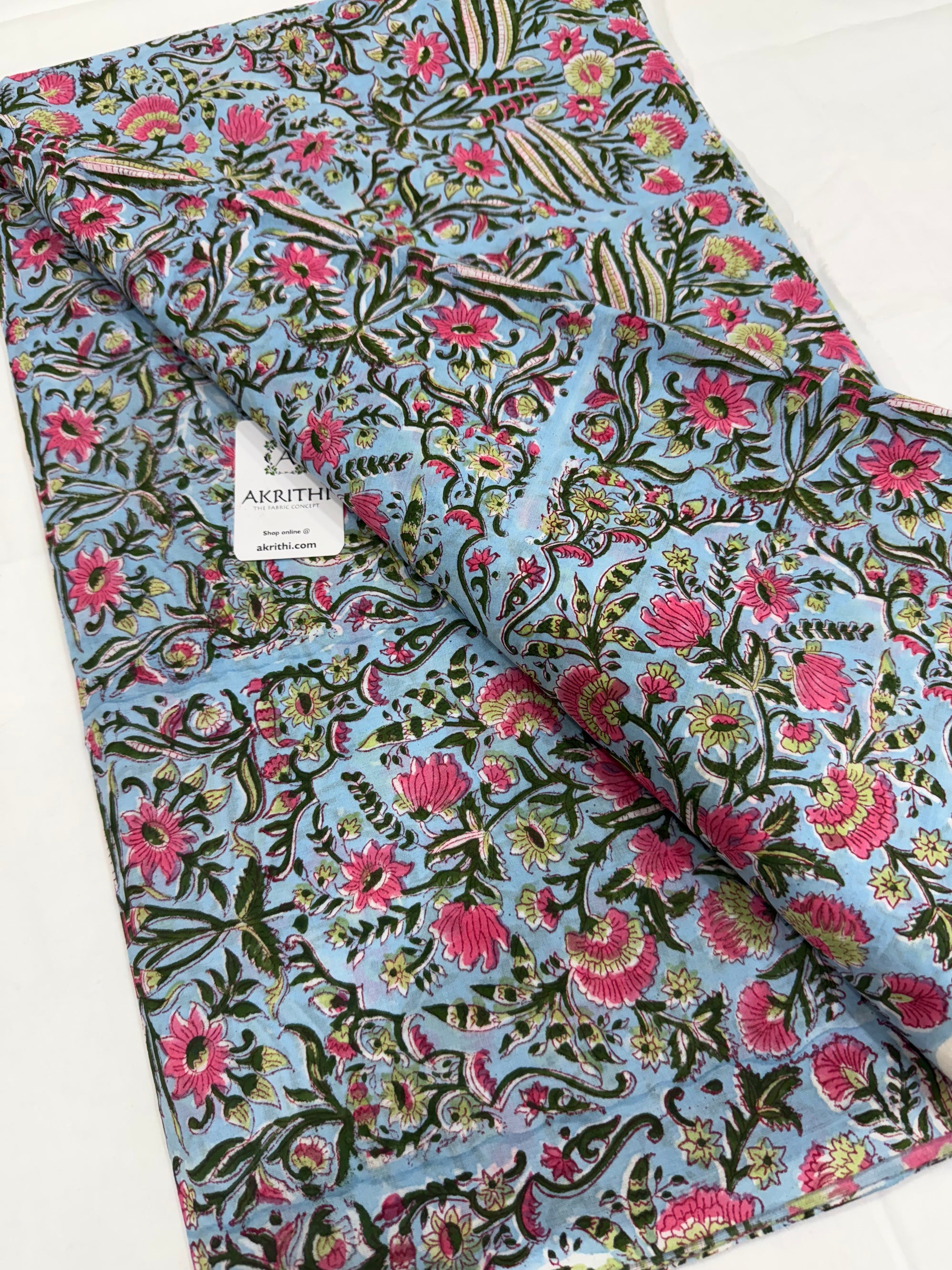 Hand block pure Mul cotton fabric
