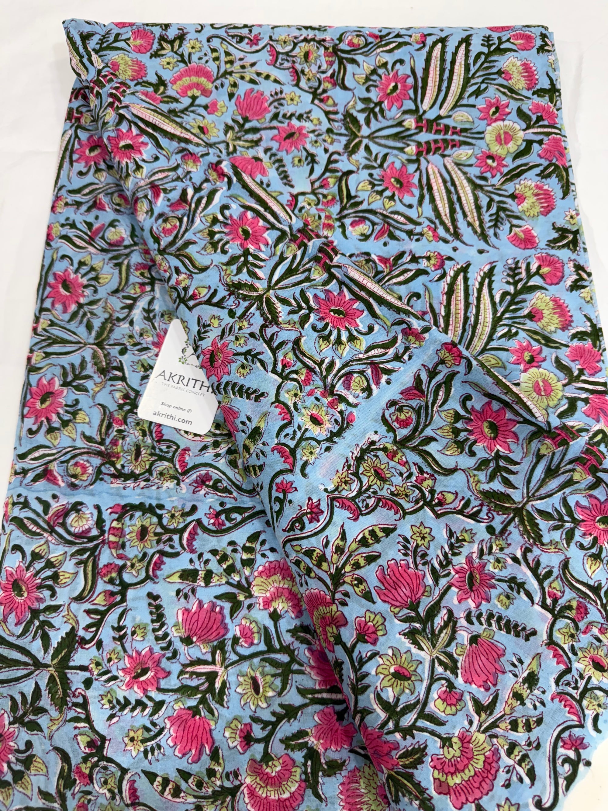 Hand block pure Mul cotton fabric