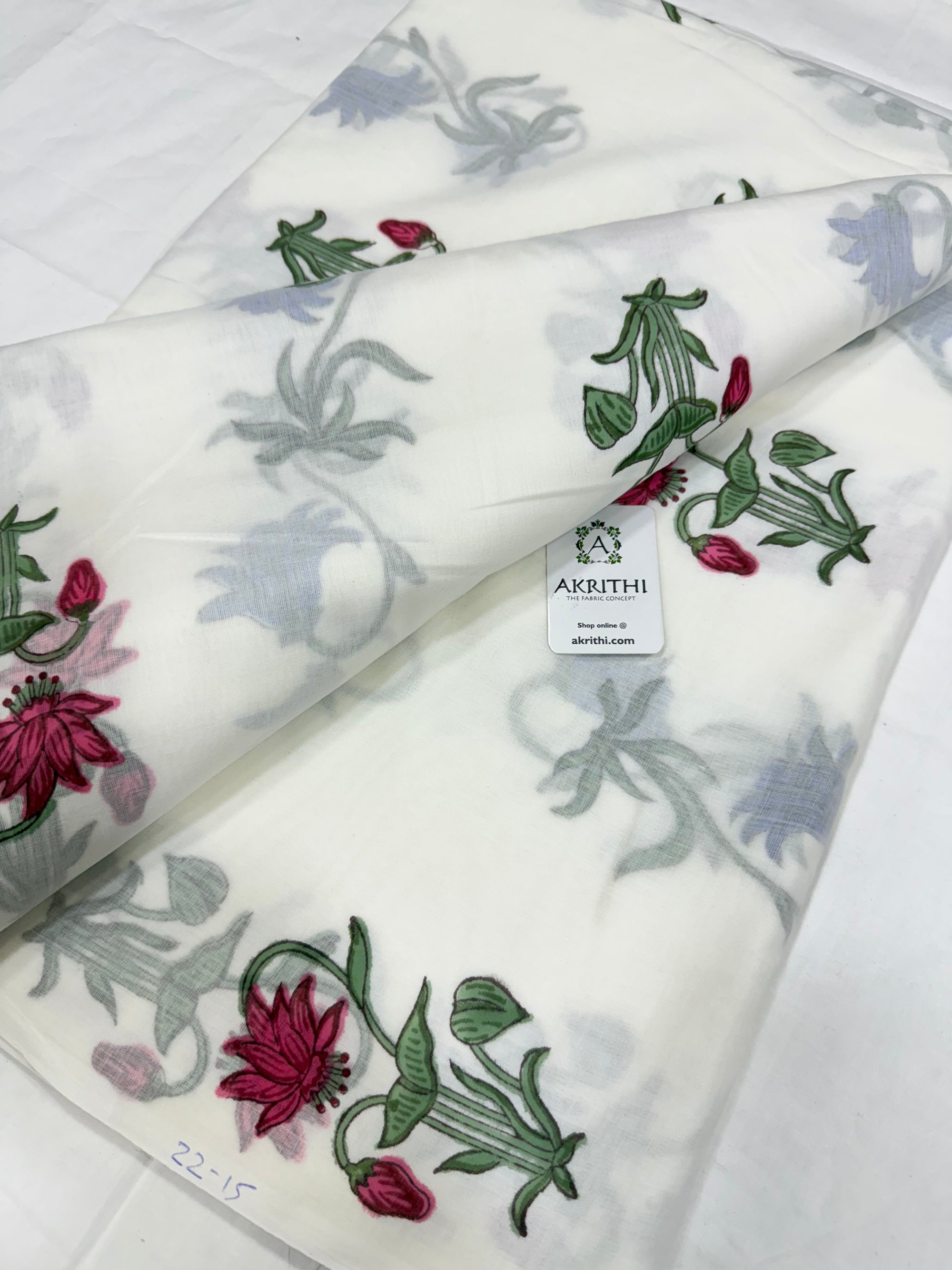 Hand block pure Mul cotton fabric