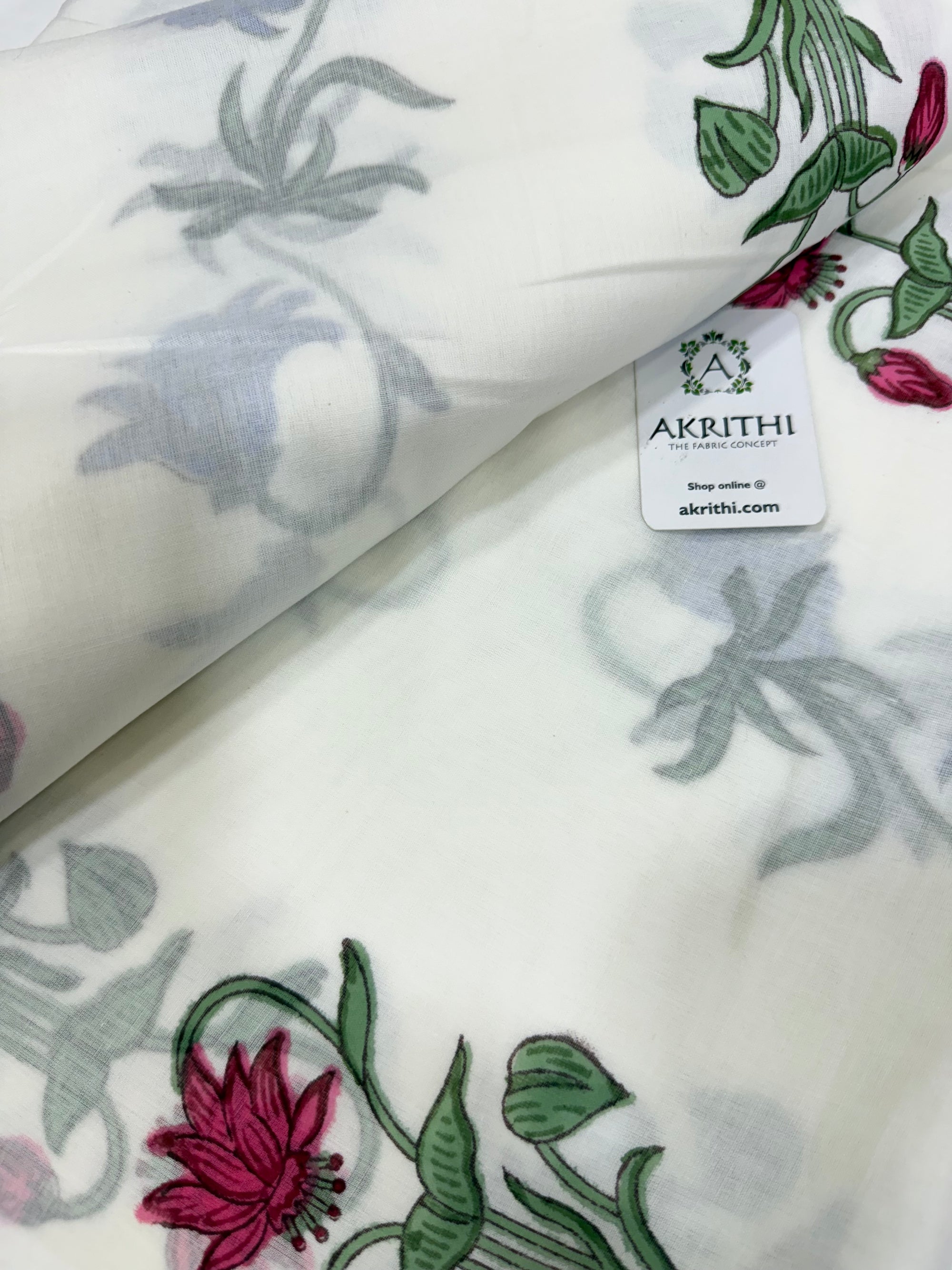 Hand block pure Mul cotton fabric
