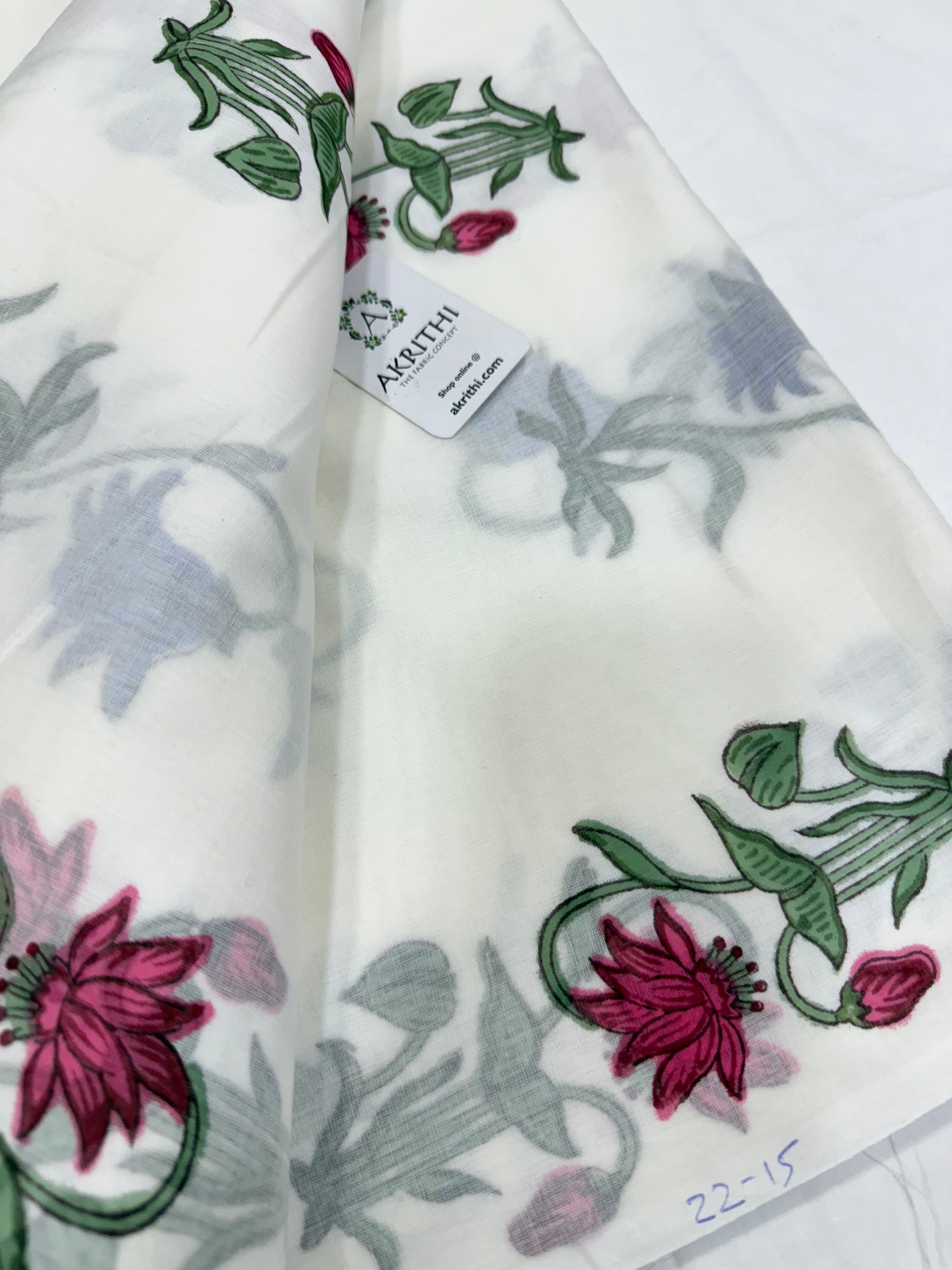 Hand block pure Mul cotton fabric