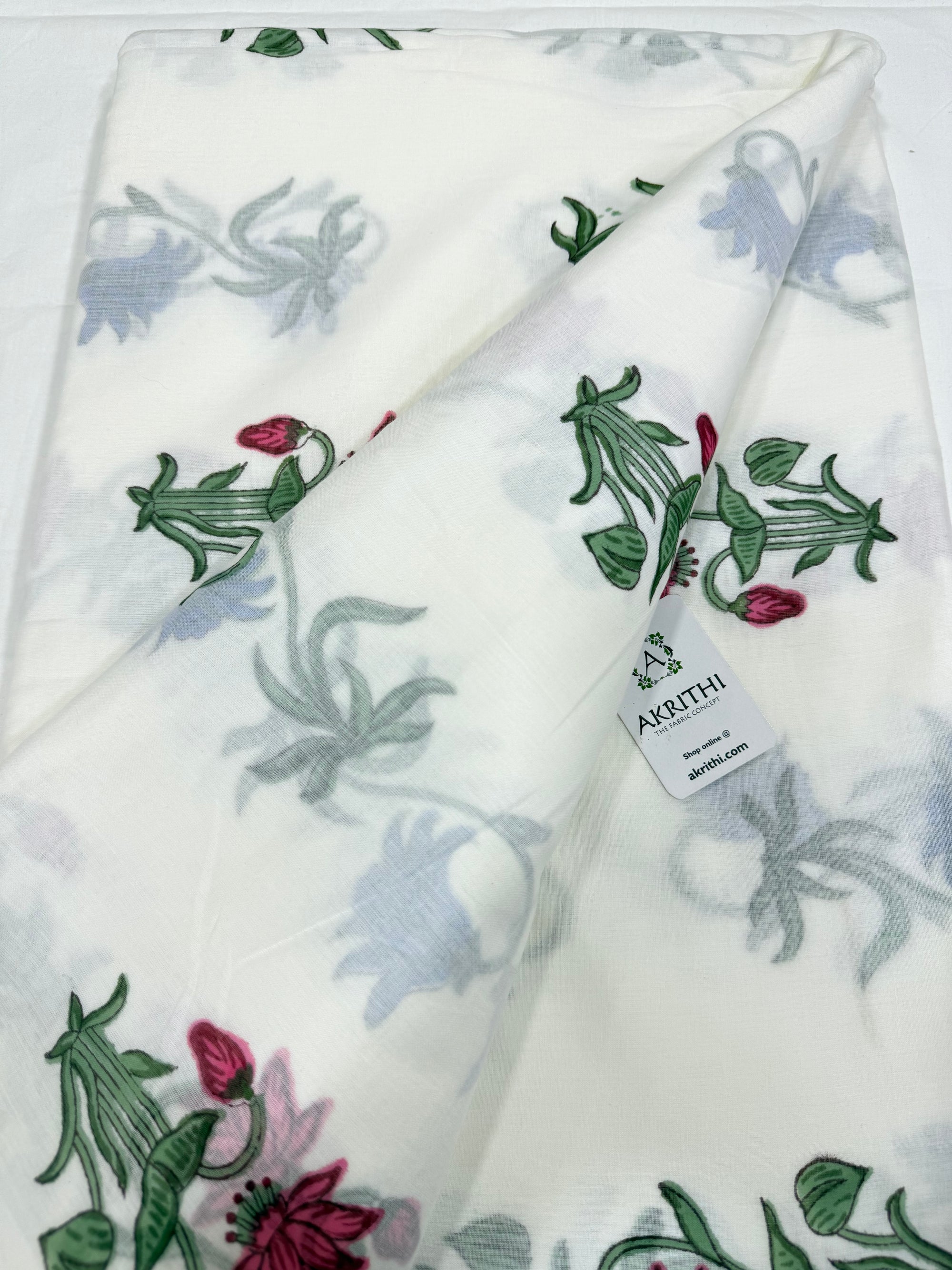 Hand block pure Mul cotton fabric