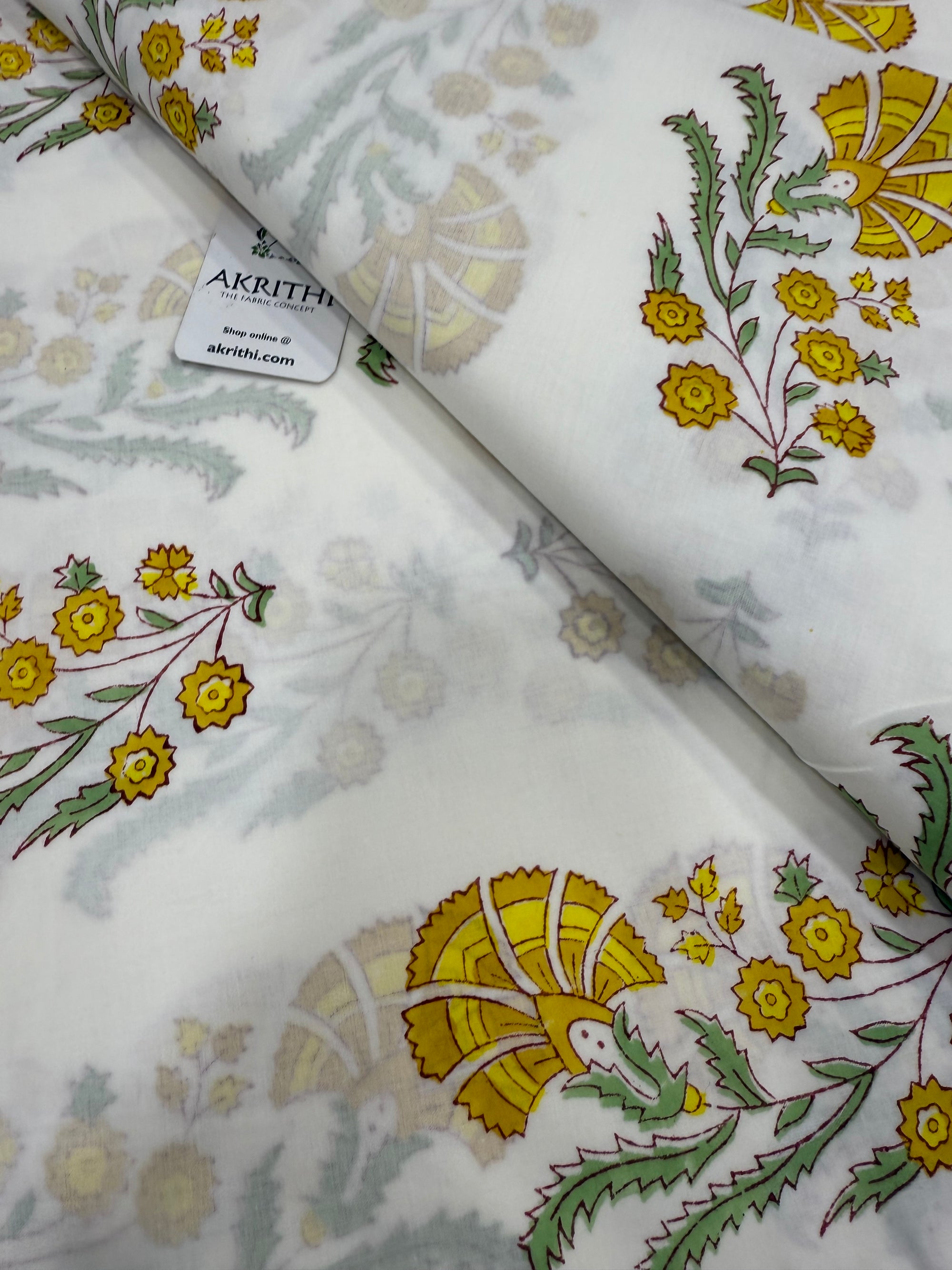 Hand block pure Mul cotton fabric