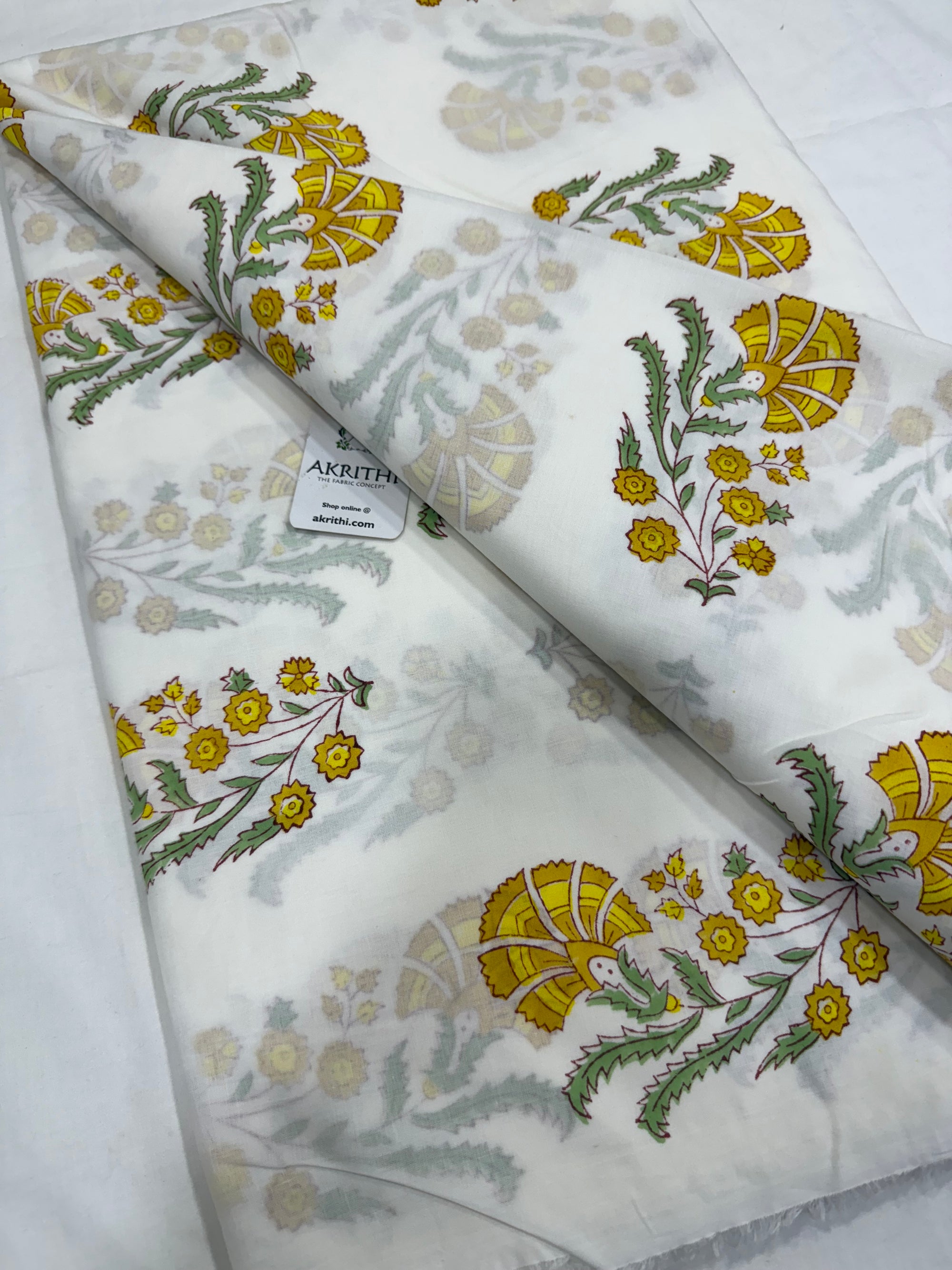 Hand block pure Mul cotton fabric