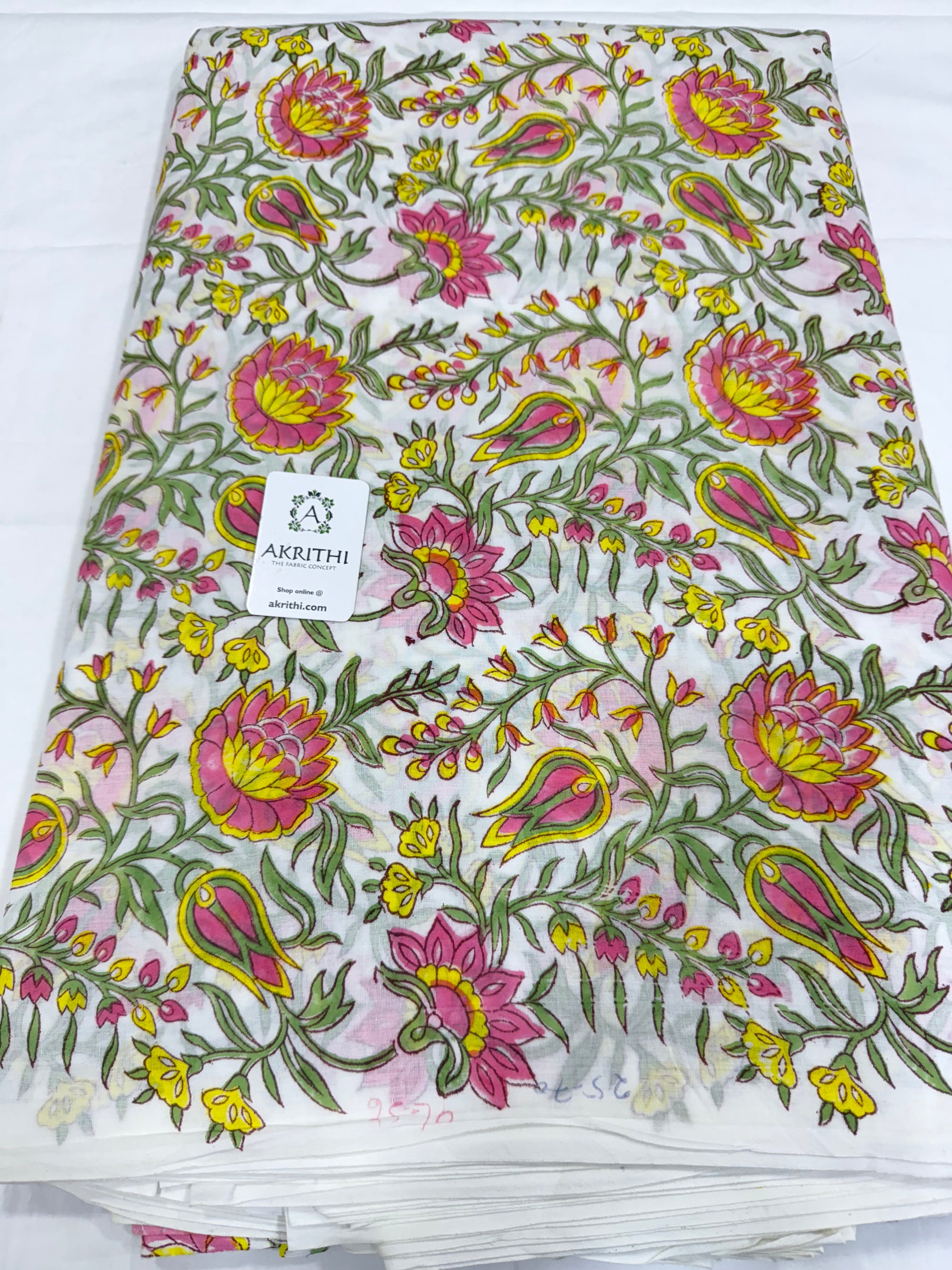 Hand block pure Mul cotton fabric