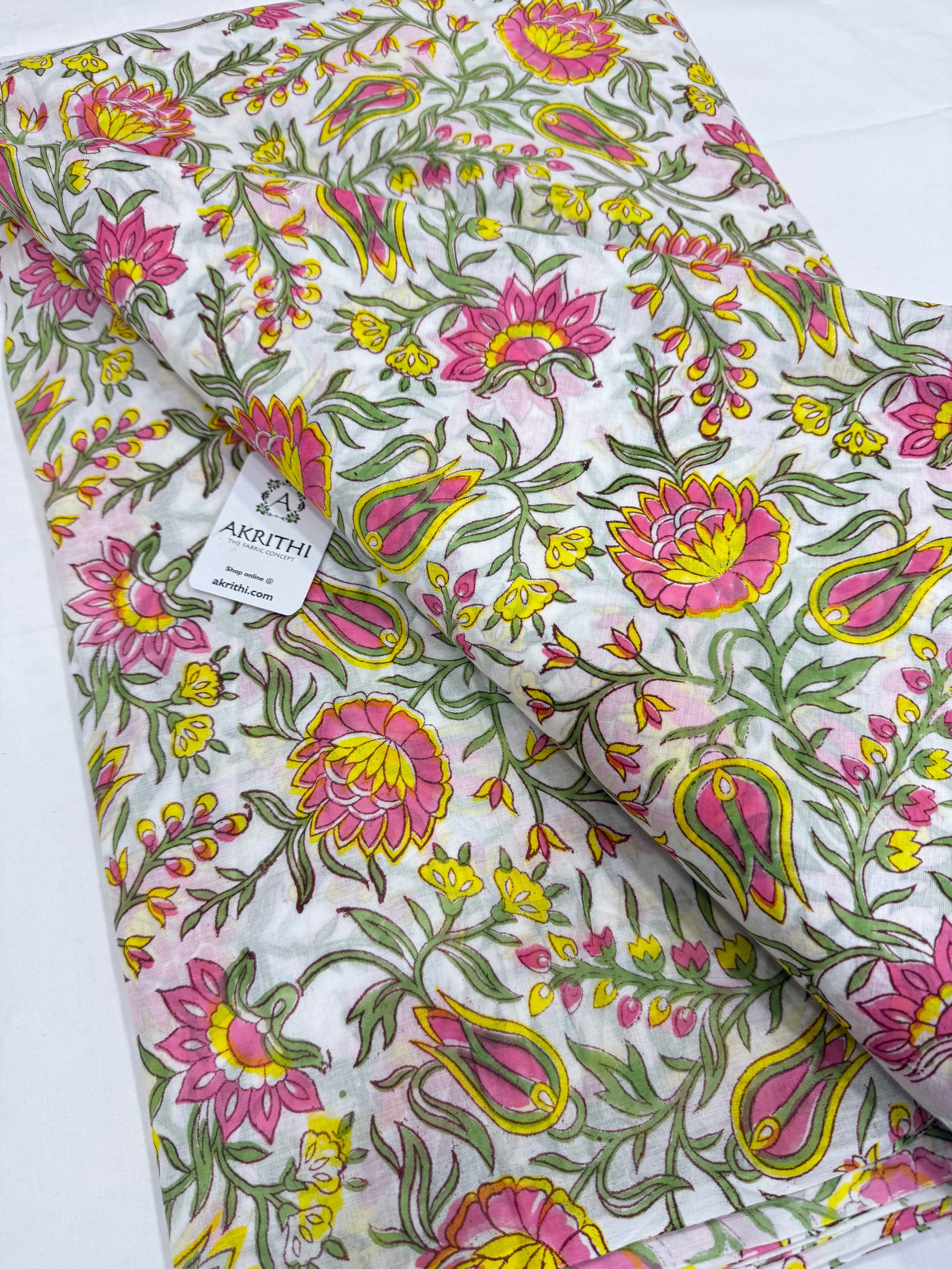 Hand block pure Mul cotton fabric