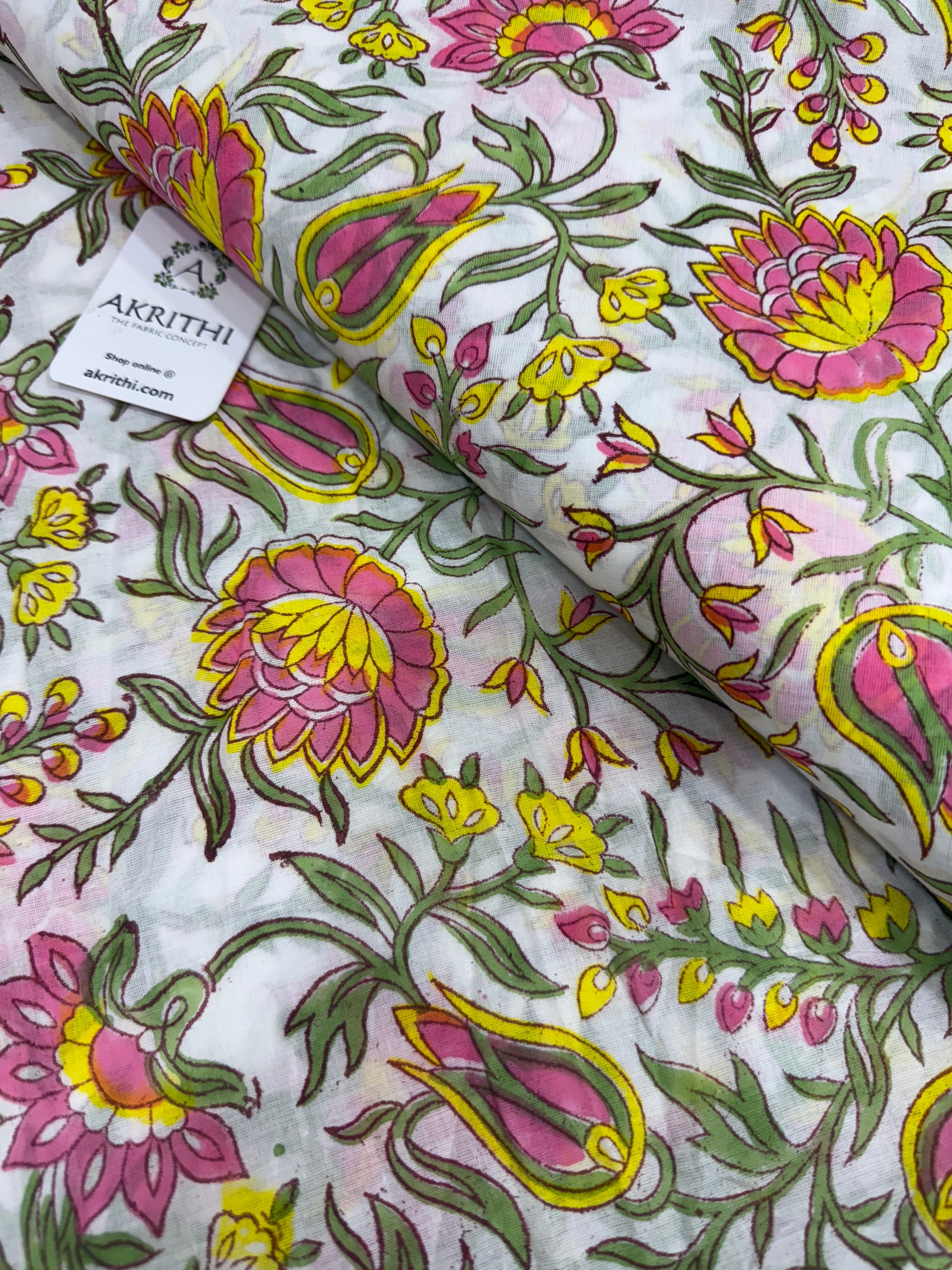 Hand block pure Mul cotton fabric