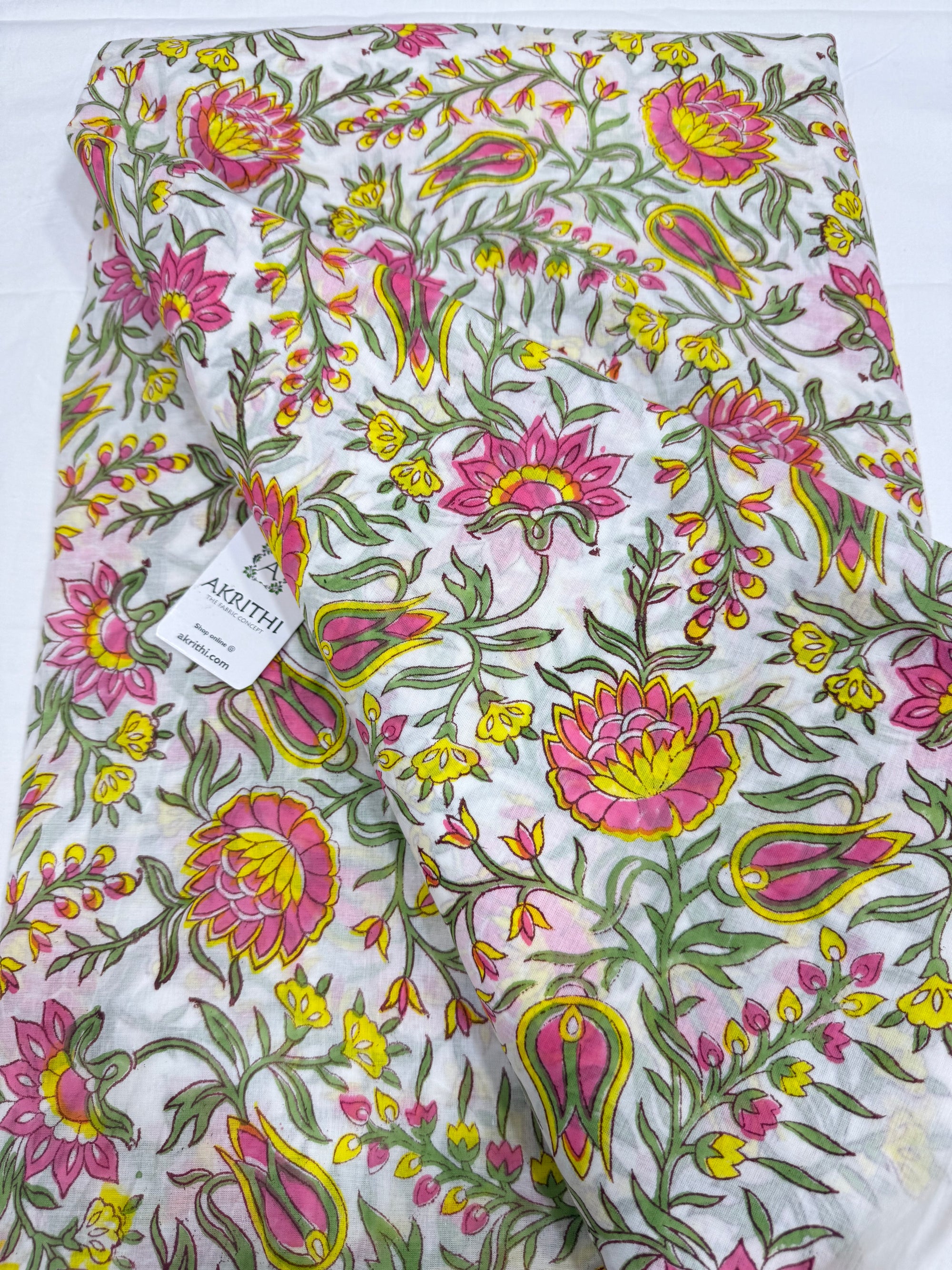 Hand block pure Mul cotton fabric