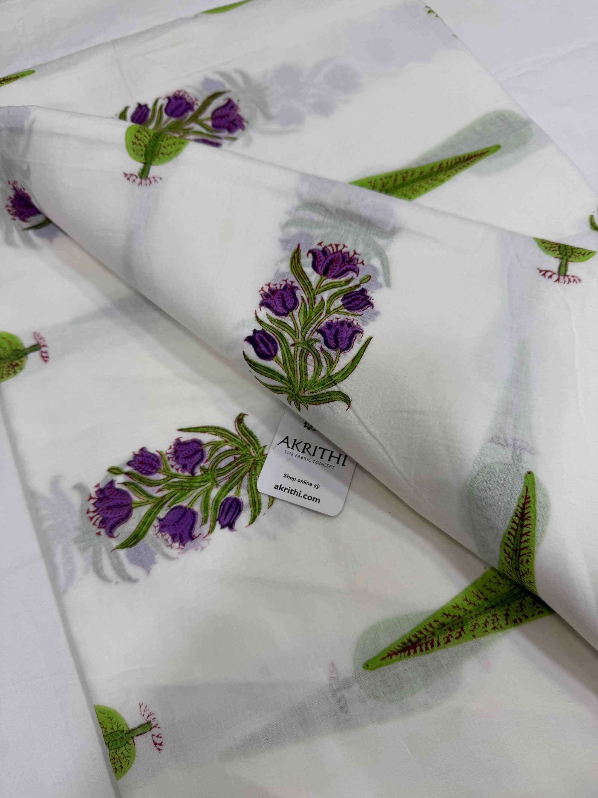 Hand block pure Mul cotton fabric