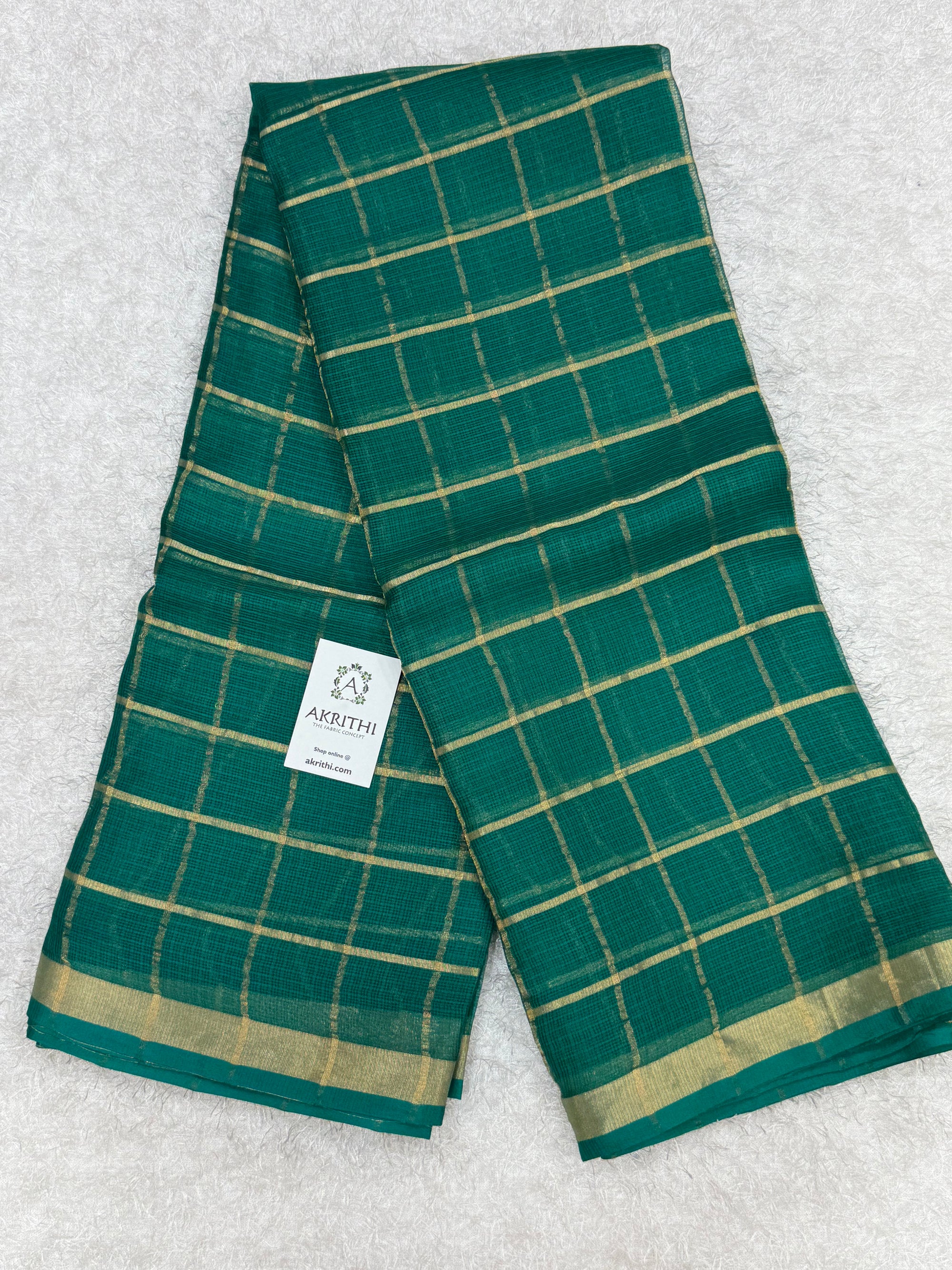 Pure kota silk saree with zari checks