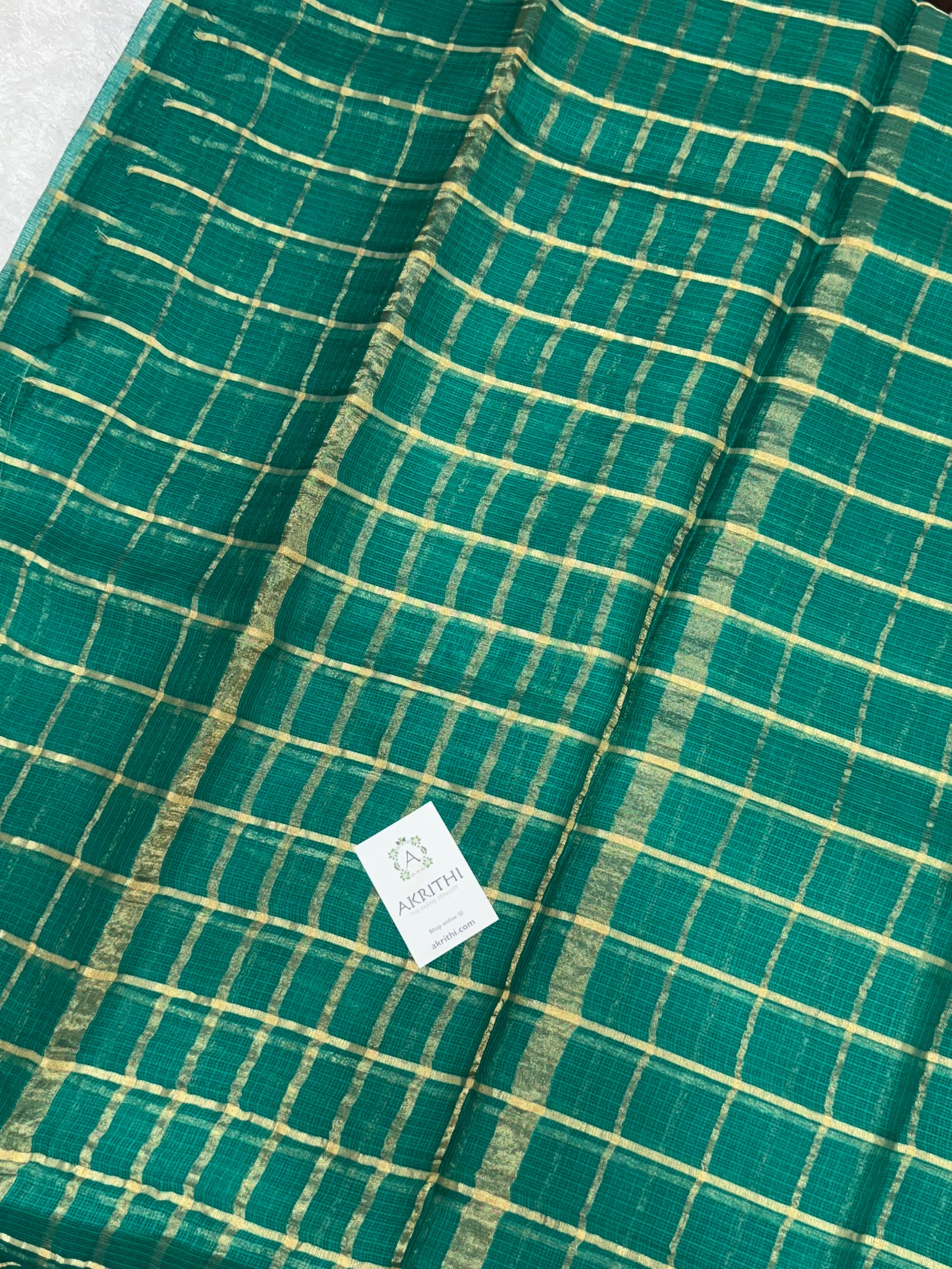 Pure kota silk saree with zari checks