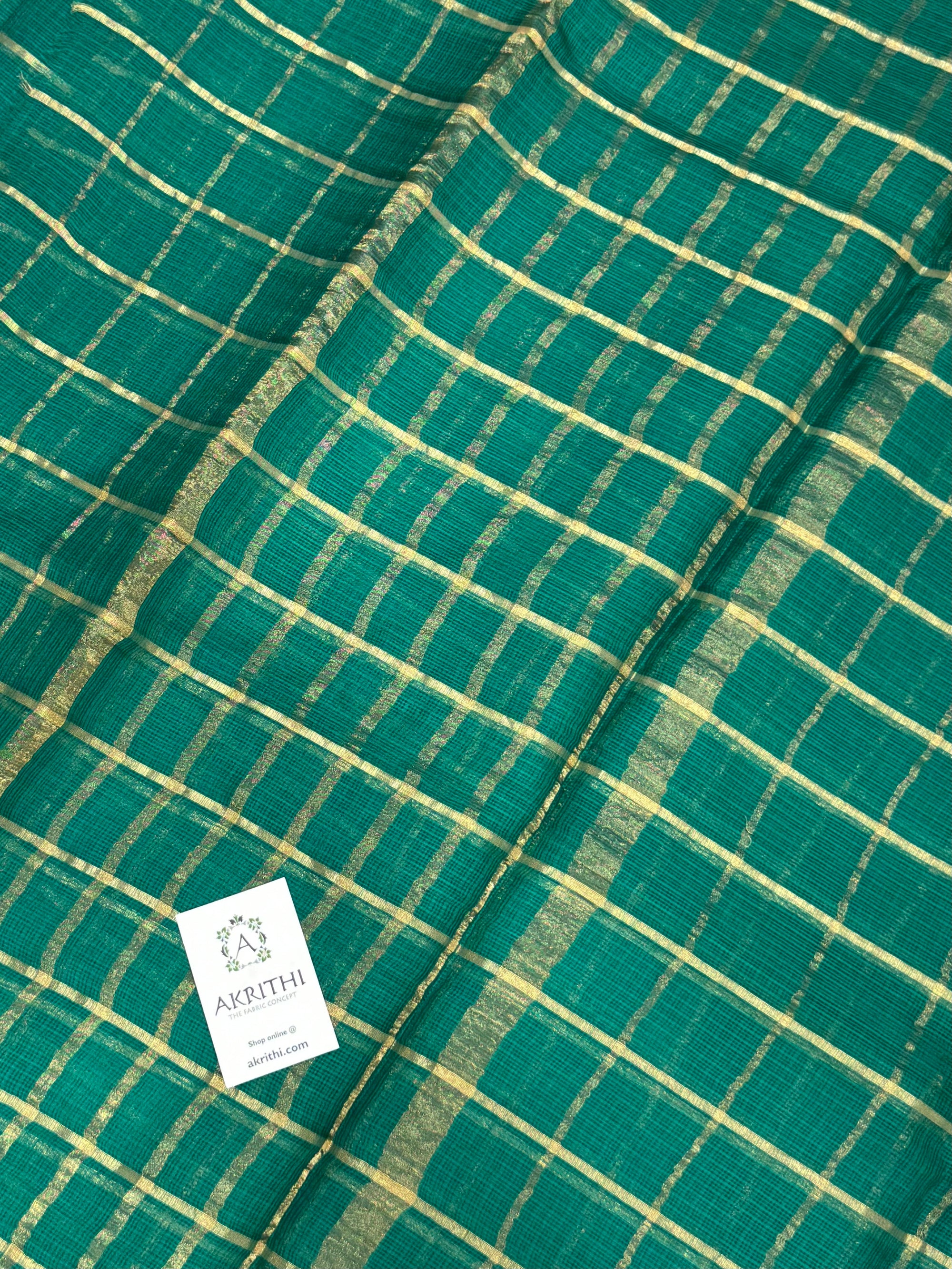 Pure kota silk saree with zari checks