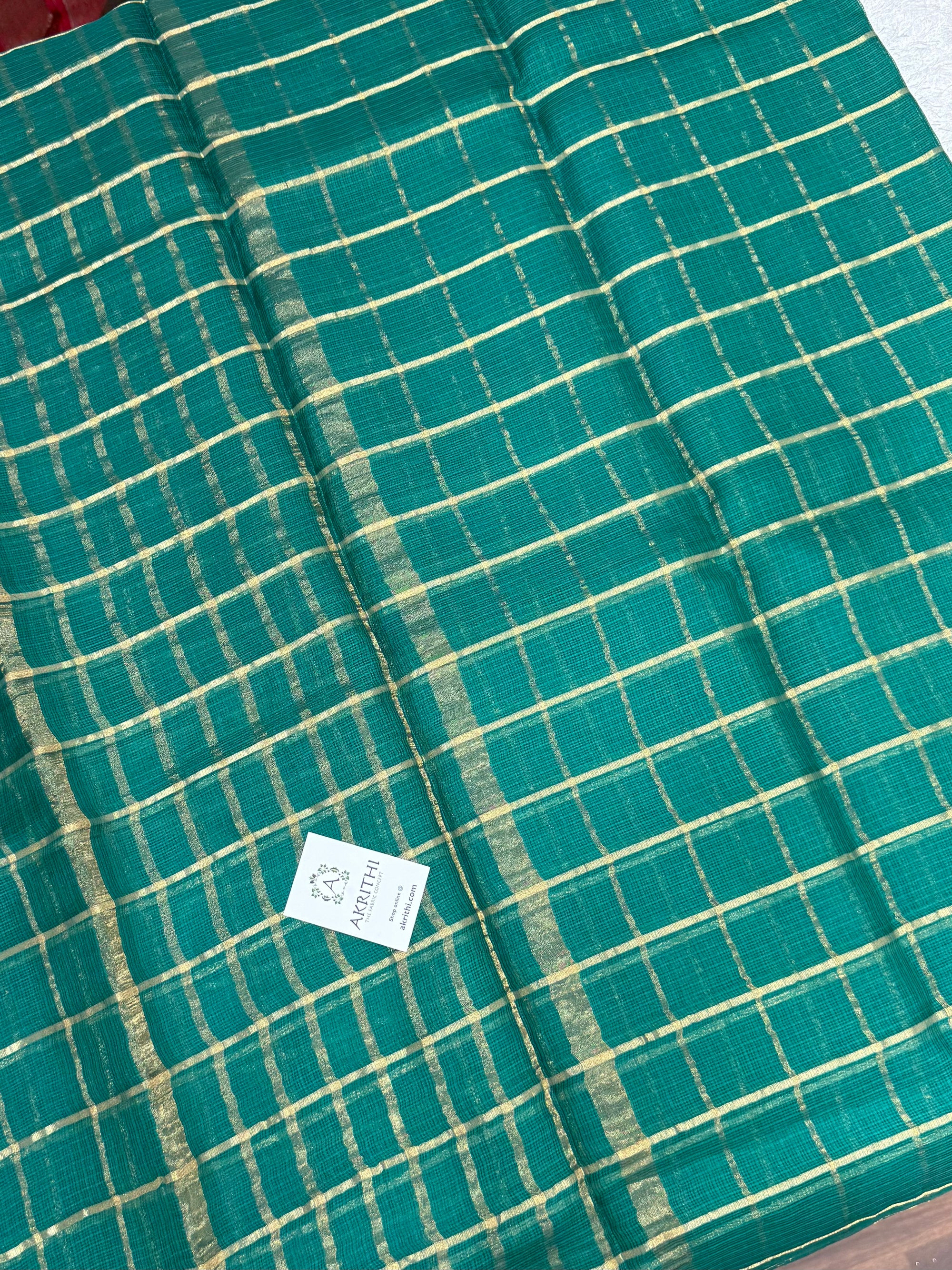 Pure kota silk saree with zari checks