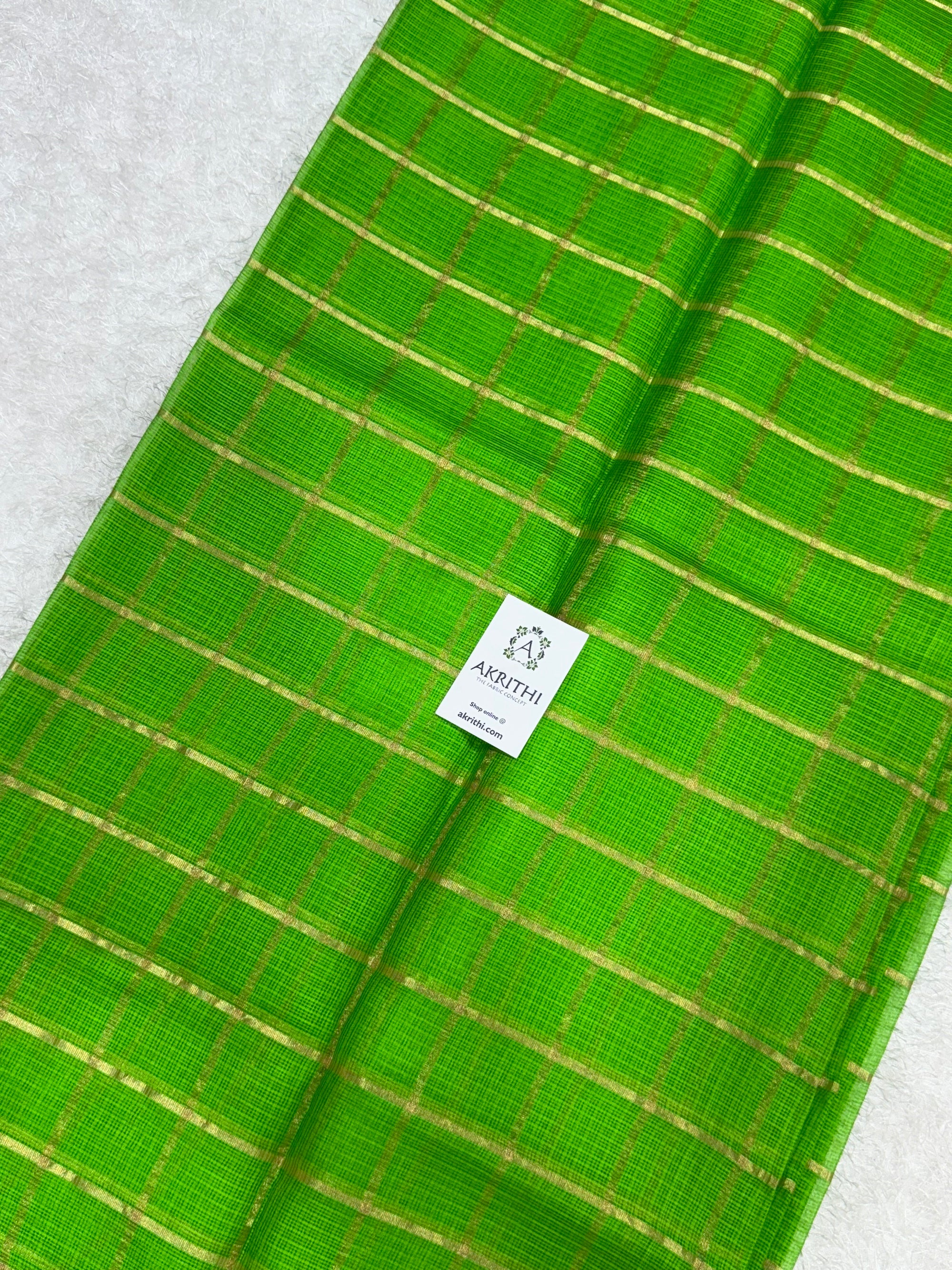 Pure kota silk saree with zari checks