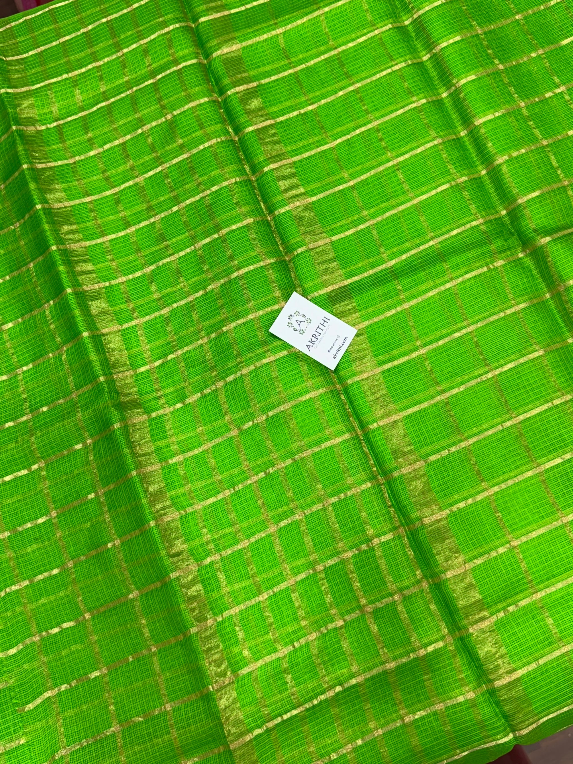 Pure kota silk saree with zari checks