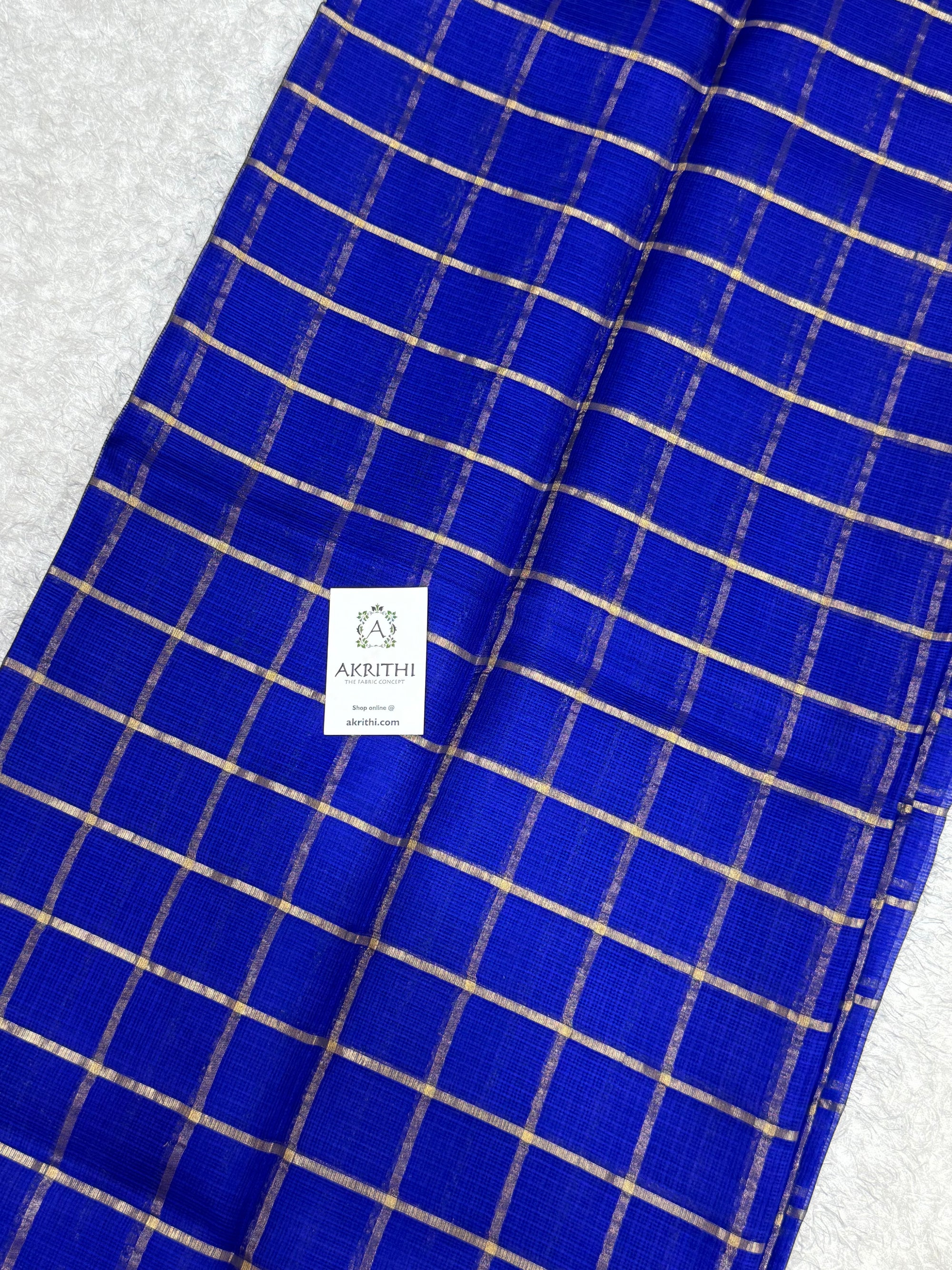 Pure kota silk saree with zari checks