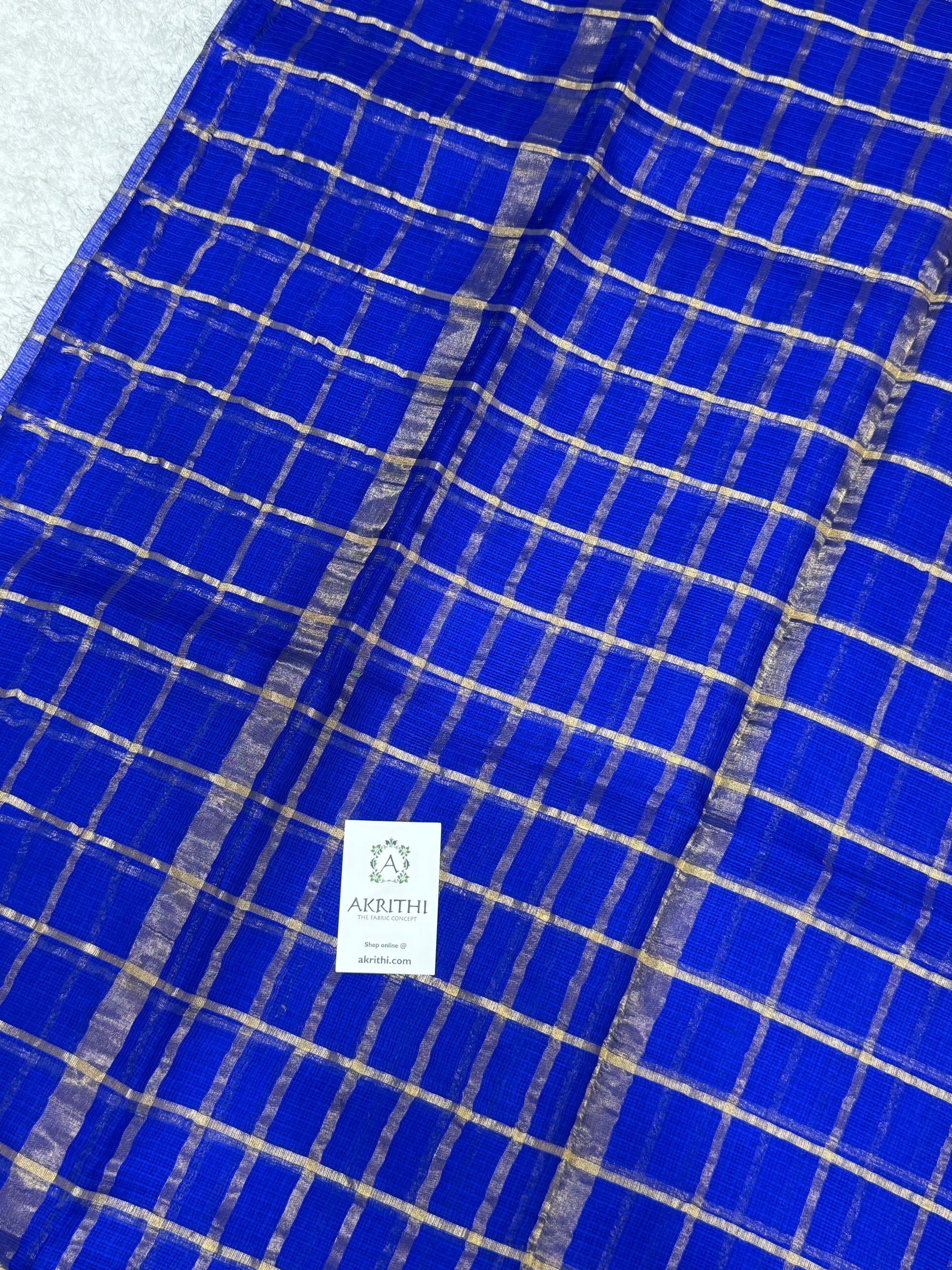 Pure kota silk saree with zari checks