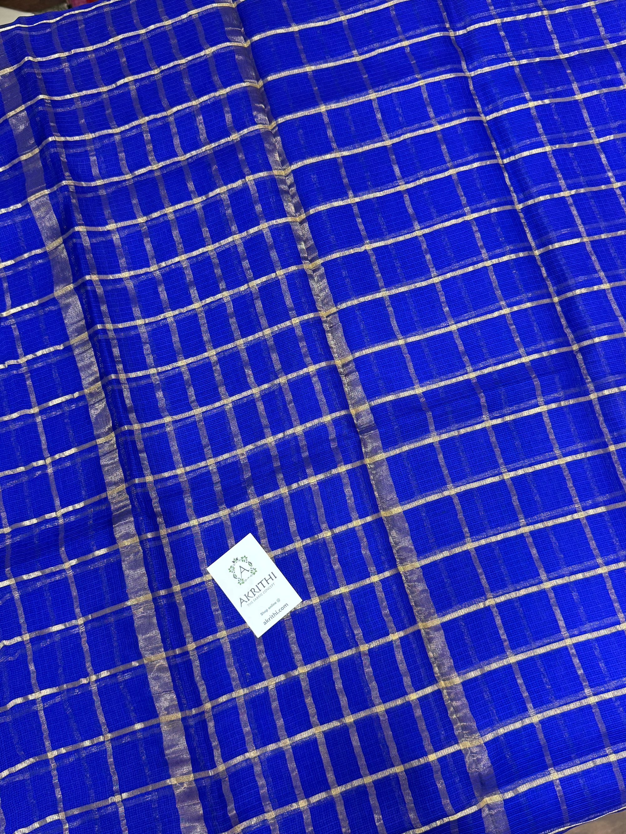 Pure kota silk saree with zari checks