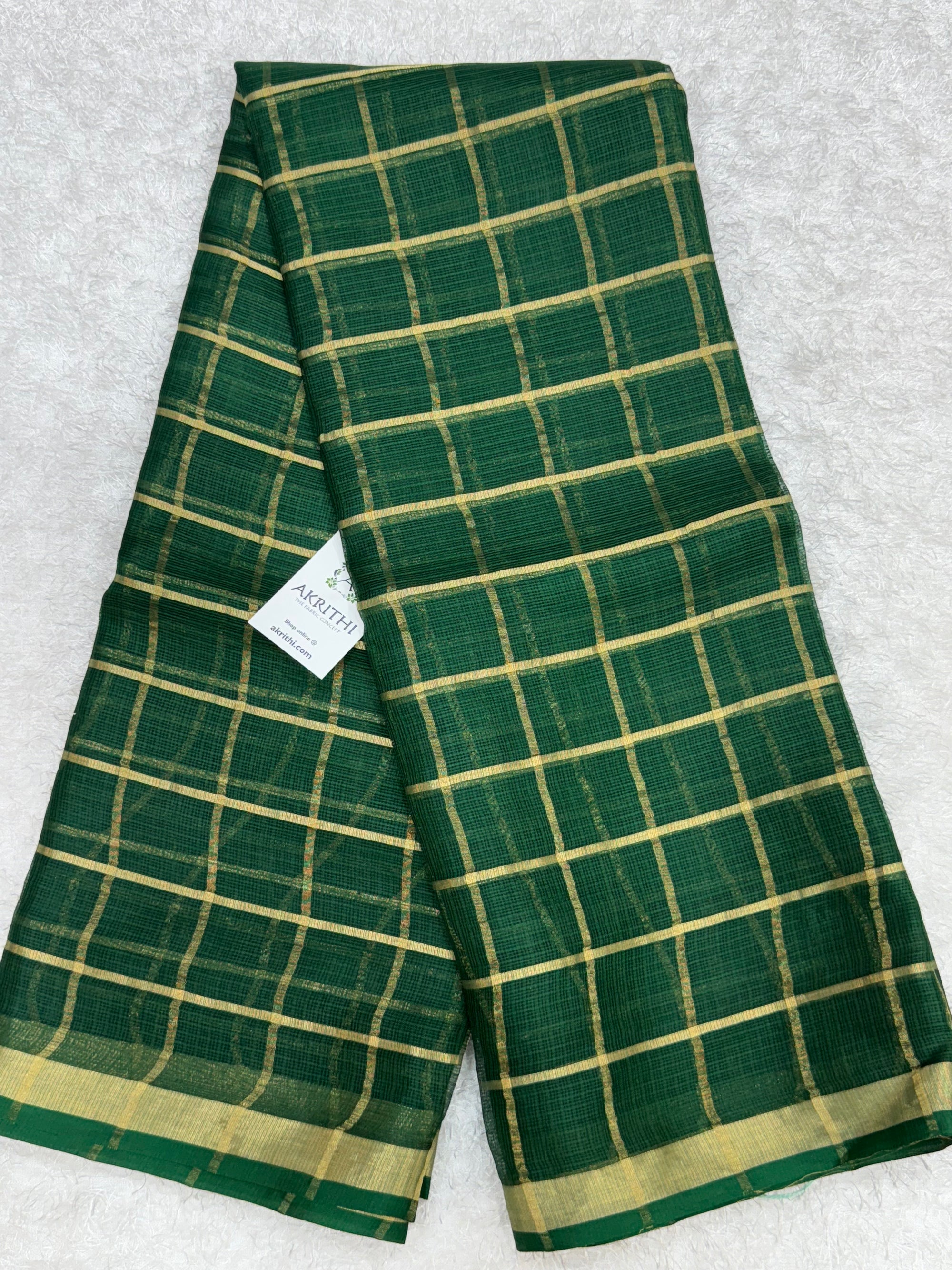 Pure kota silk saree with zari checks