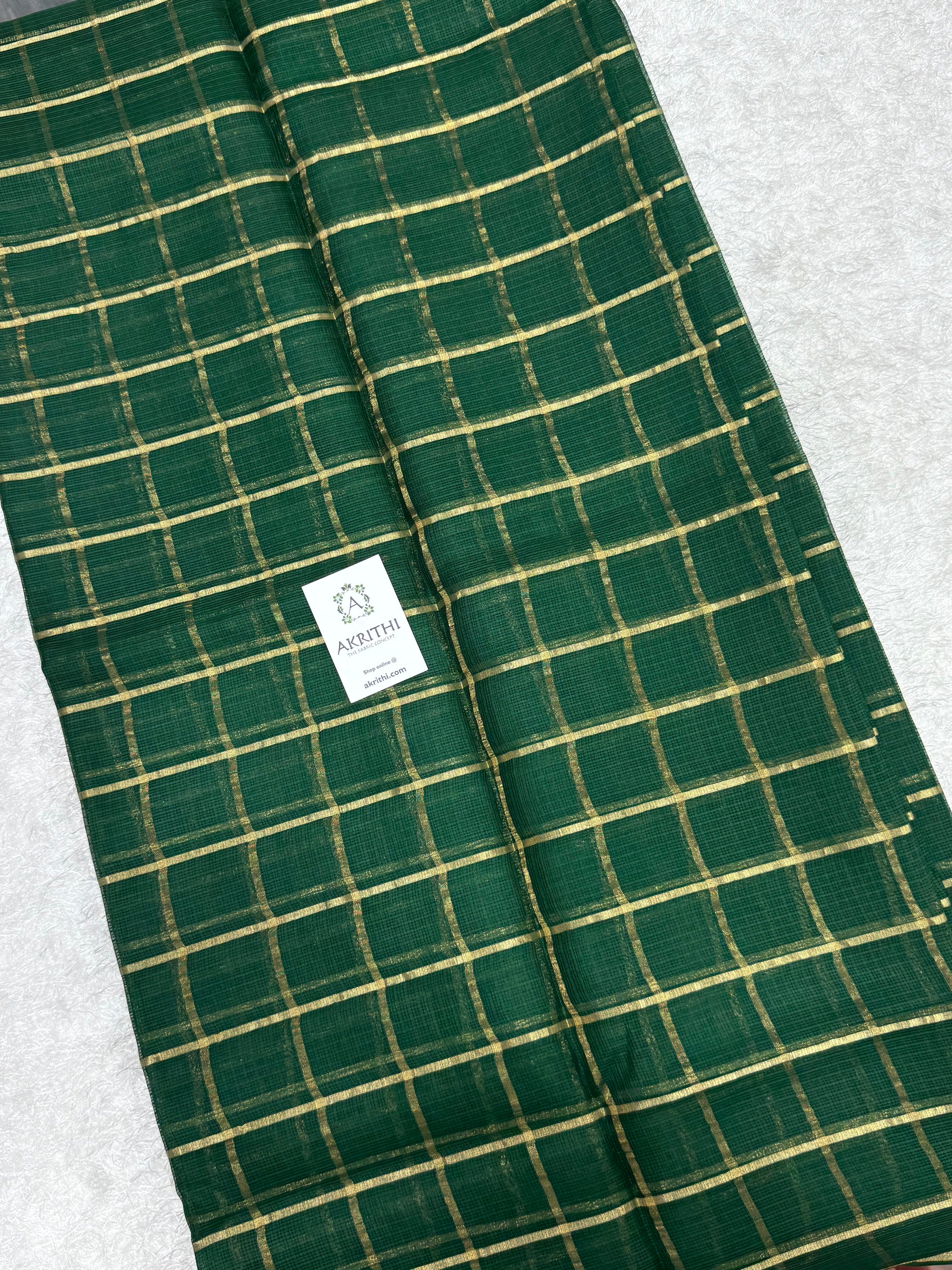 Pure kota silk saree with zari checks