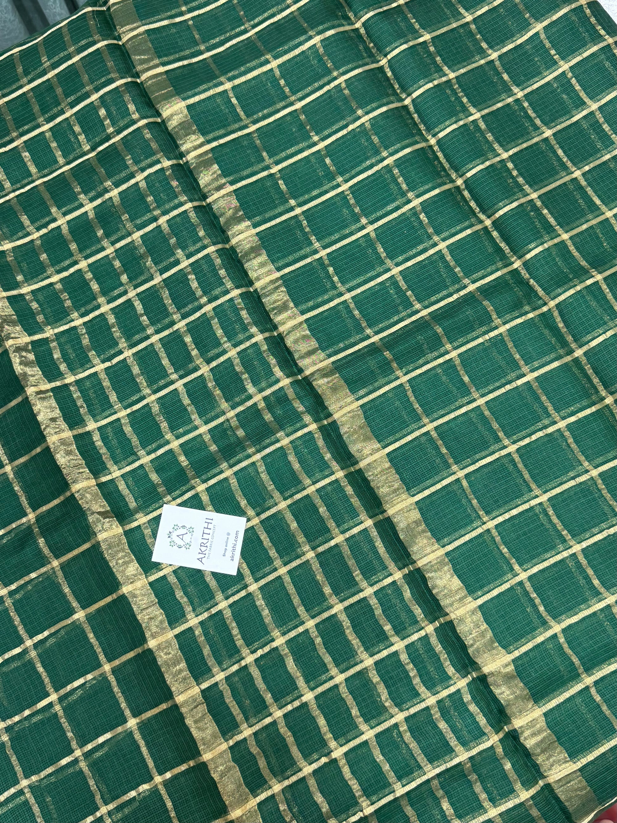 Pure kota silk saree with zari checks