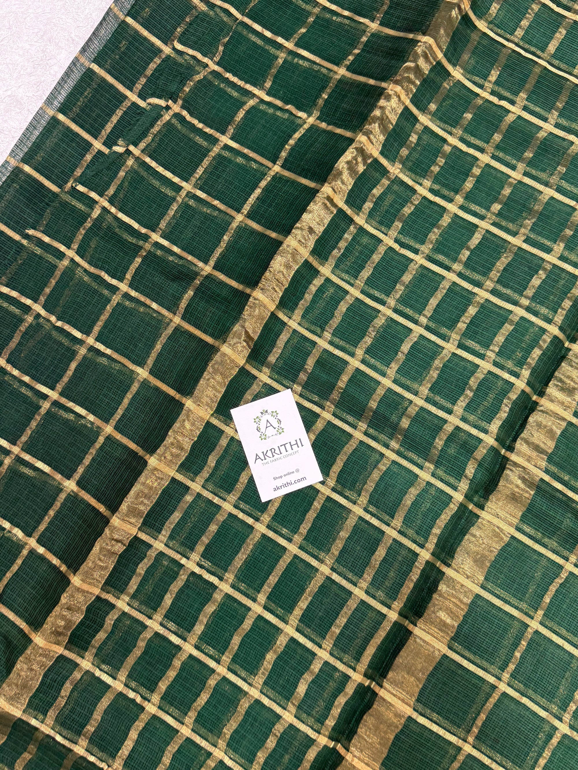 Pure kota silk saree with zari checks