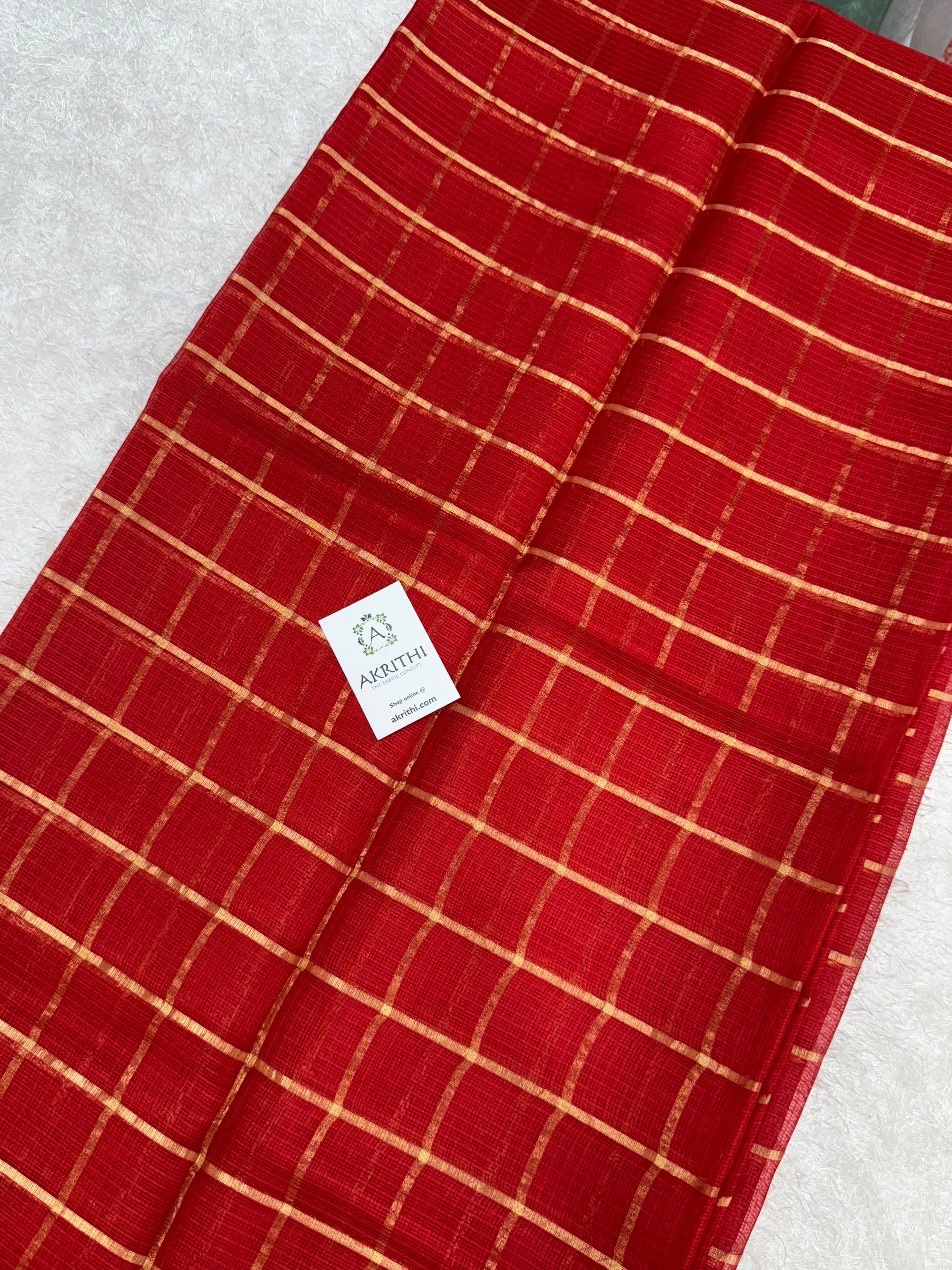 Pure kota silk saree with zari checks