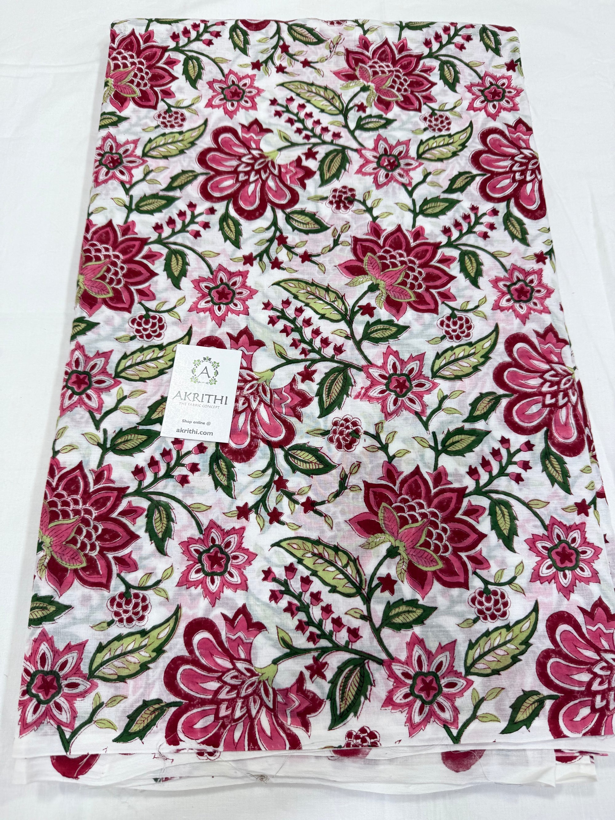 Hand block pure Mul cotton fabric
