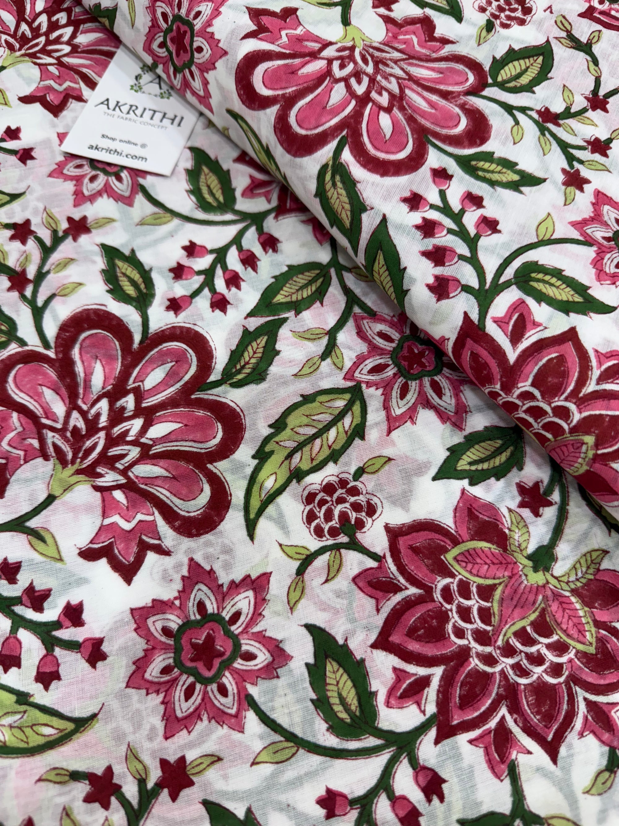 Hand block pure Mul cotton fabric