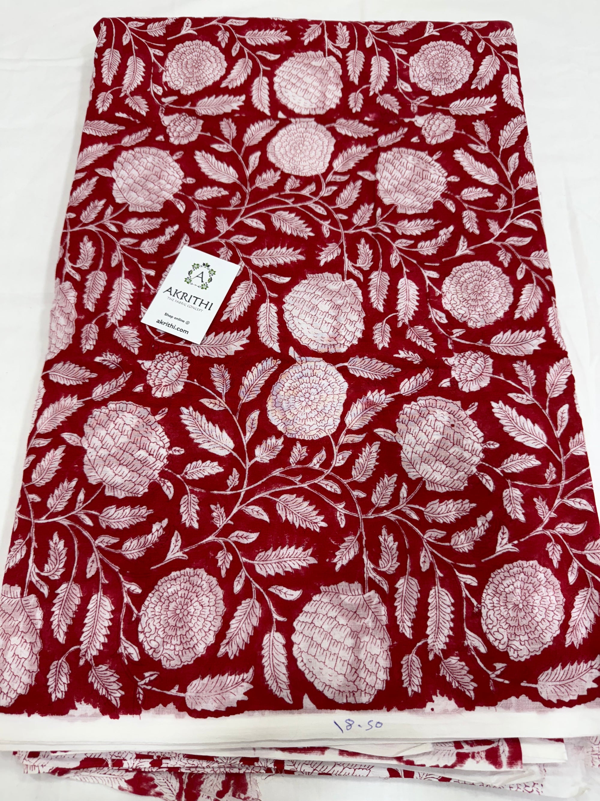Hand block pure Mul cotton fabric