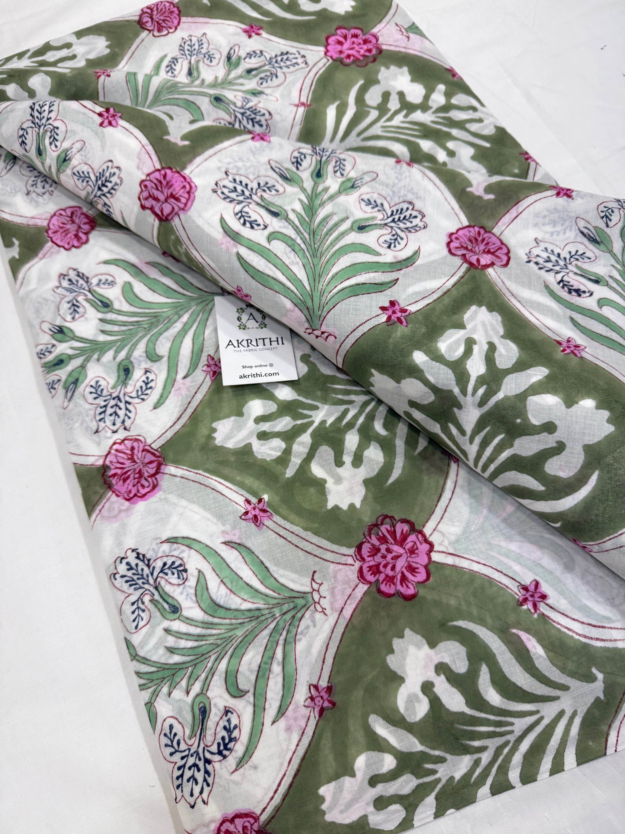 Hand block pure Mul cotton fabric