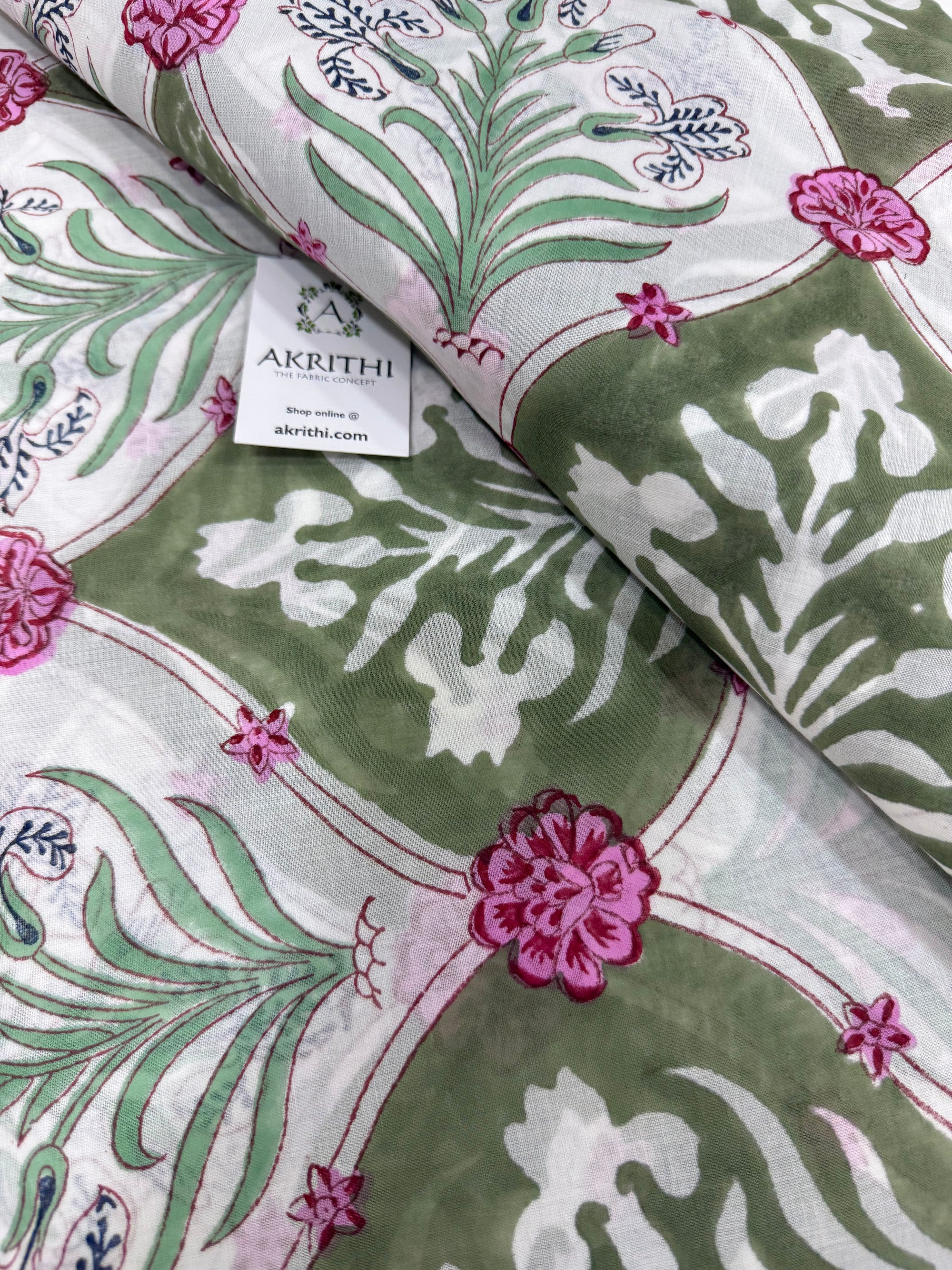 Hand block pure Mul cotton fabric