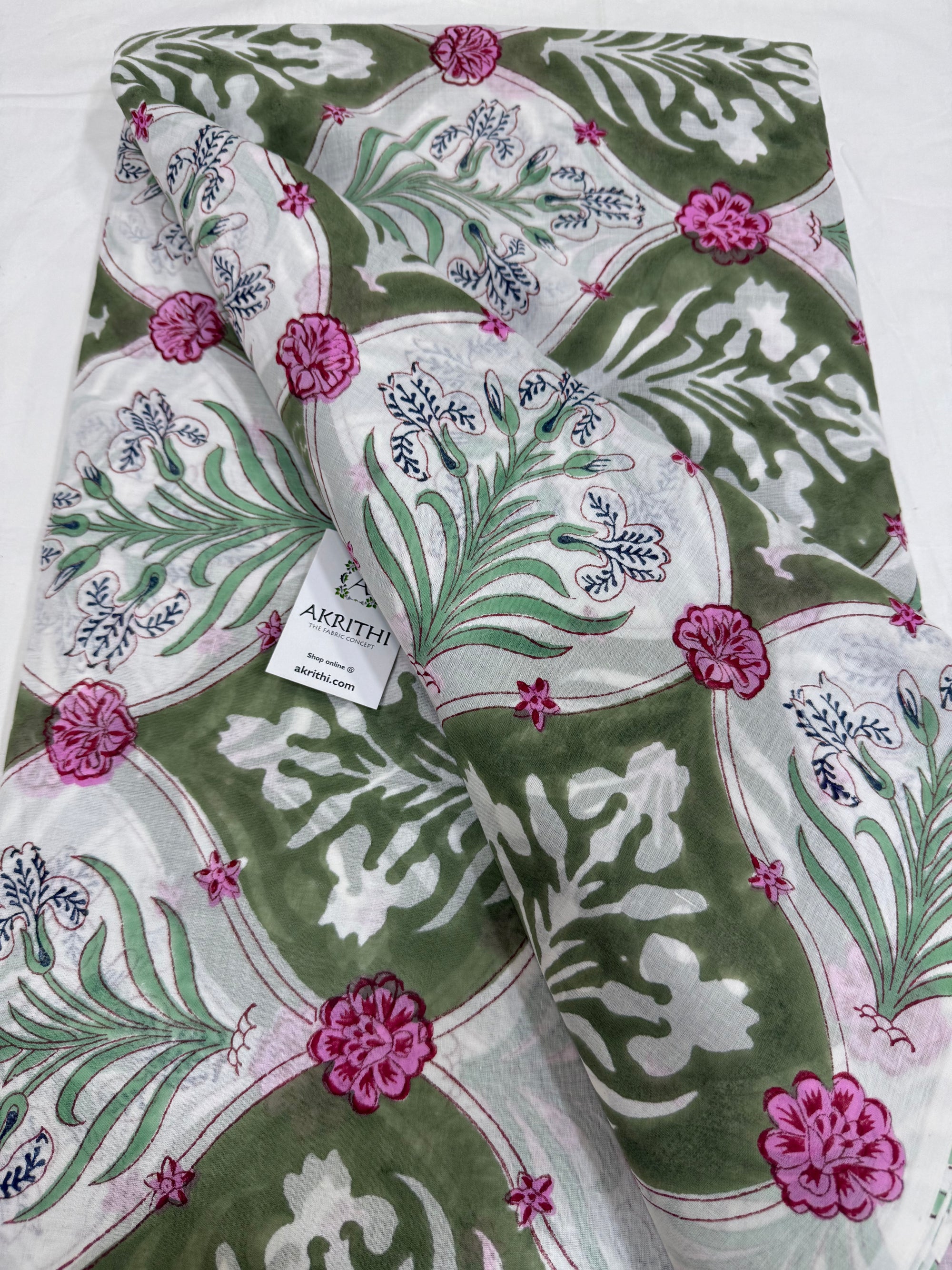 Hand block pure Mul cotton fabric