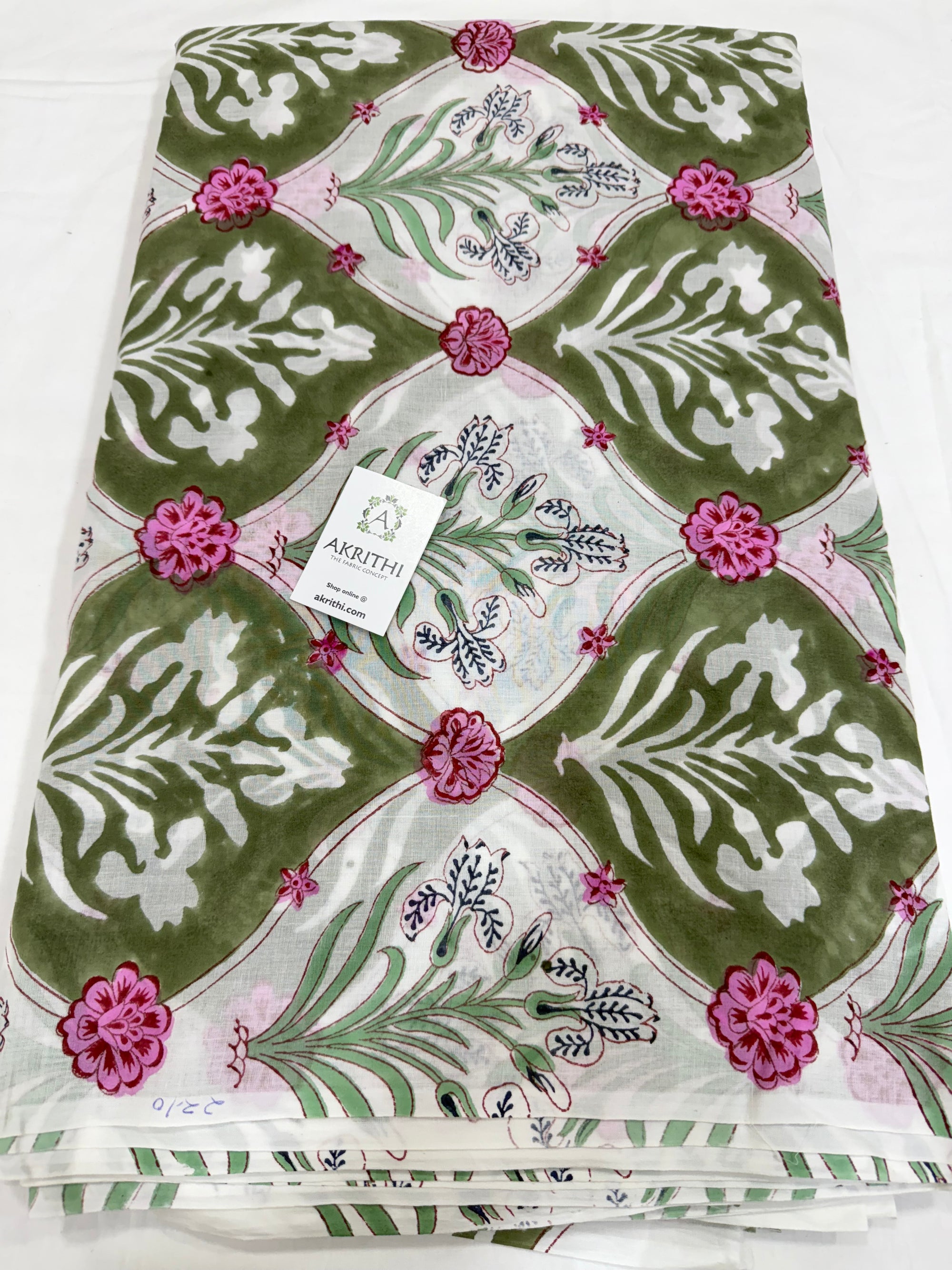 Hand block pure Mul cotton fabric