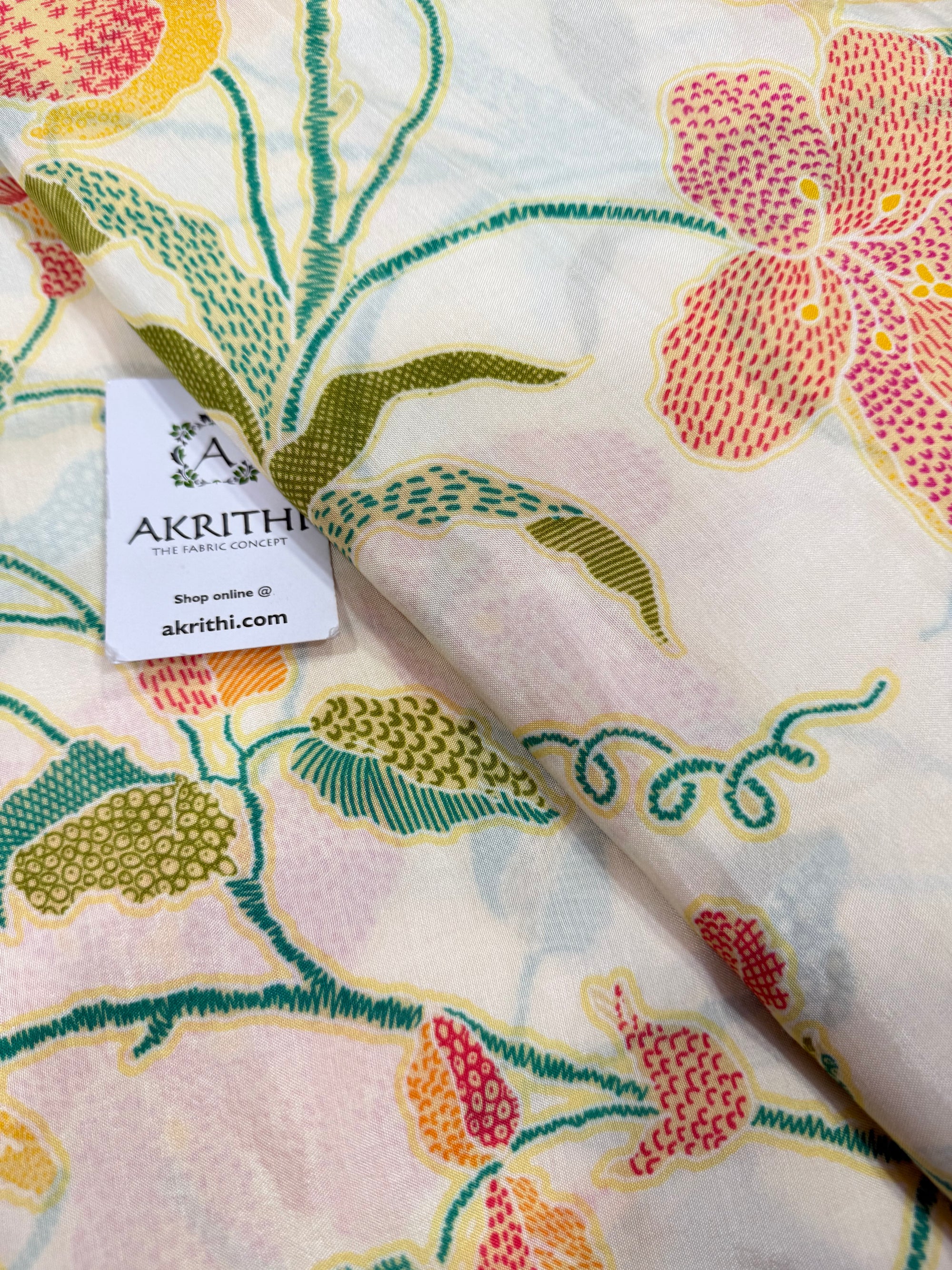 Printed pure muslin fabric