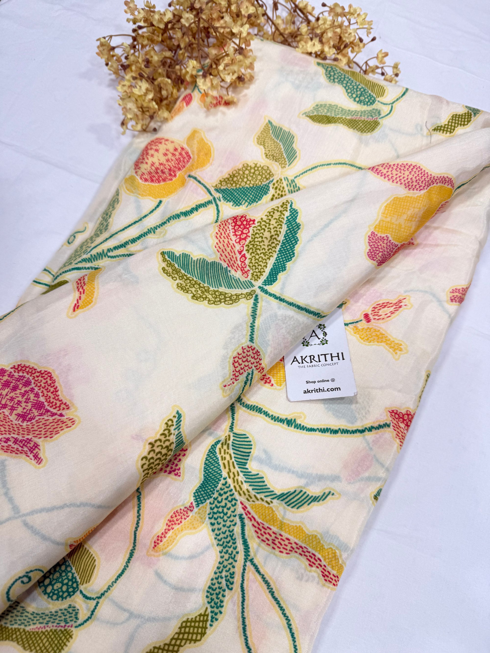 Printed pure muslin fabric