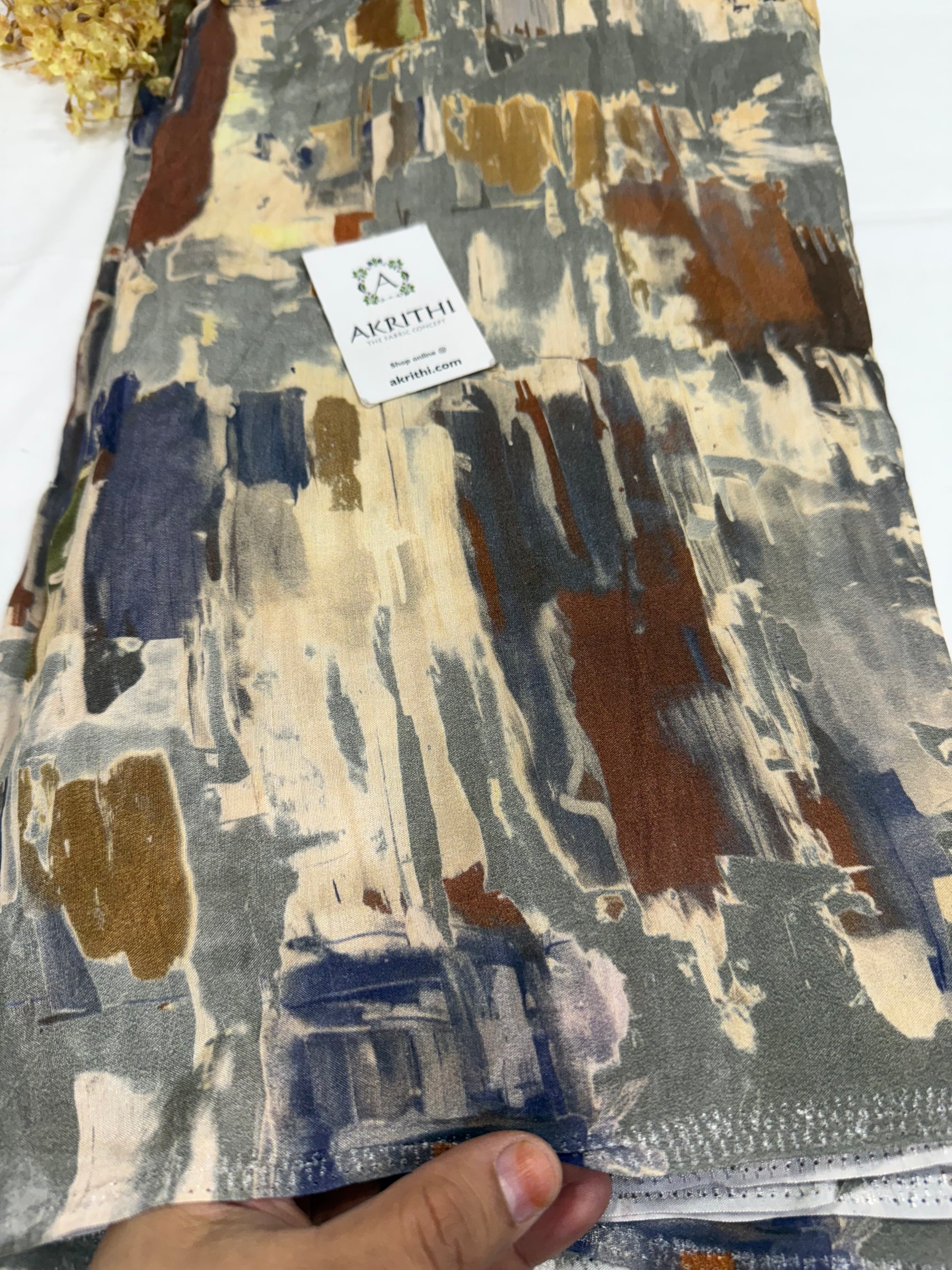 Printed pure muslin fabric