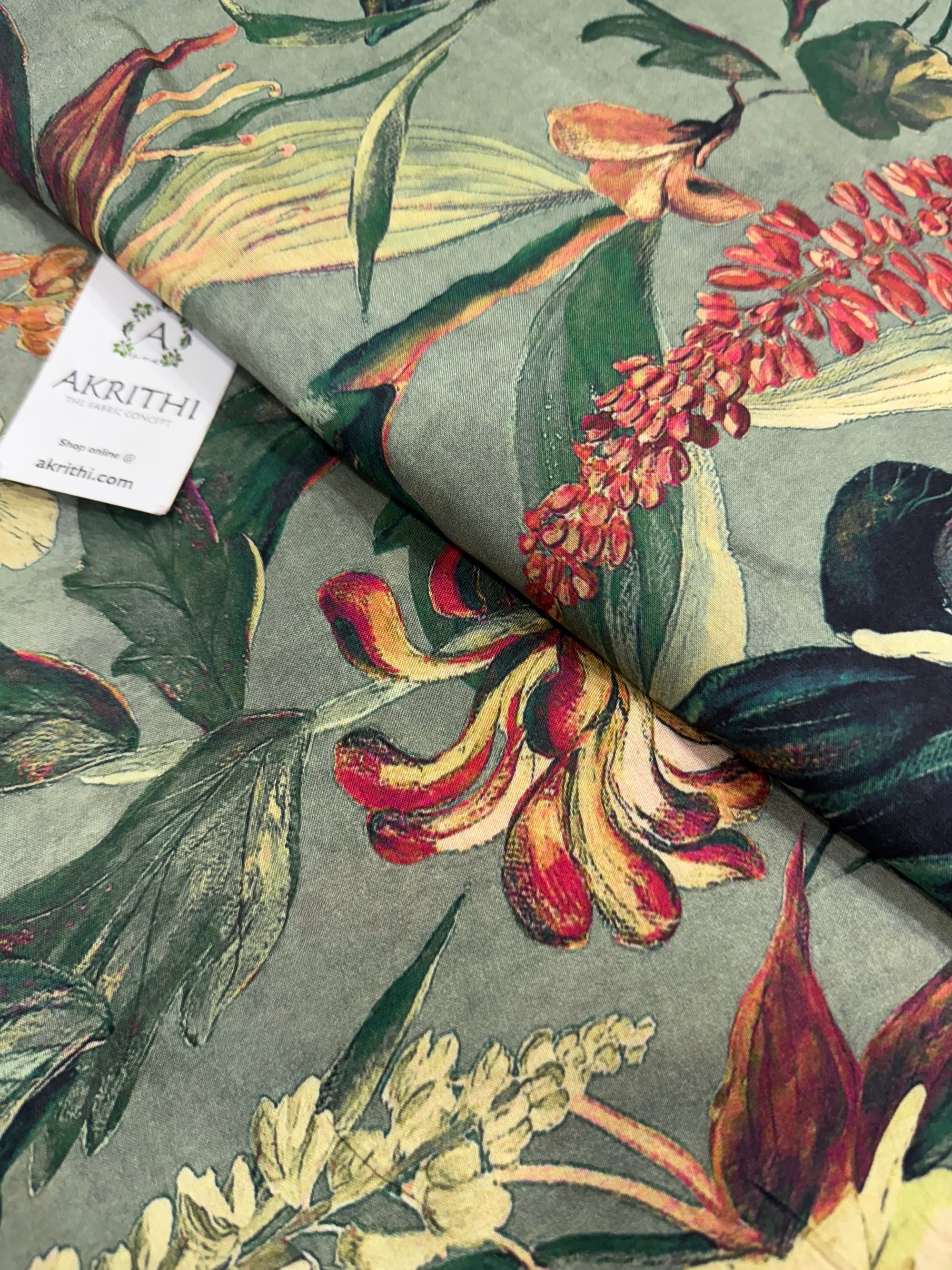 Printed pure muslin fabric