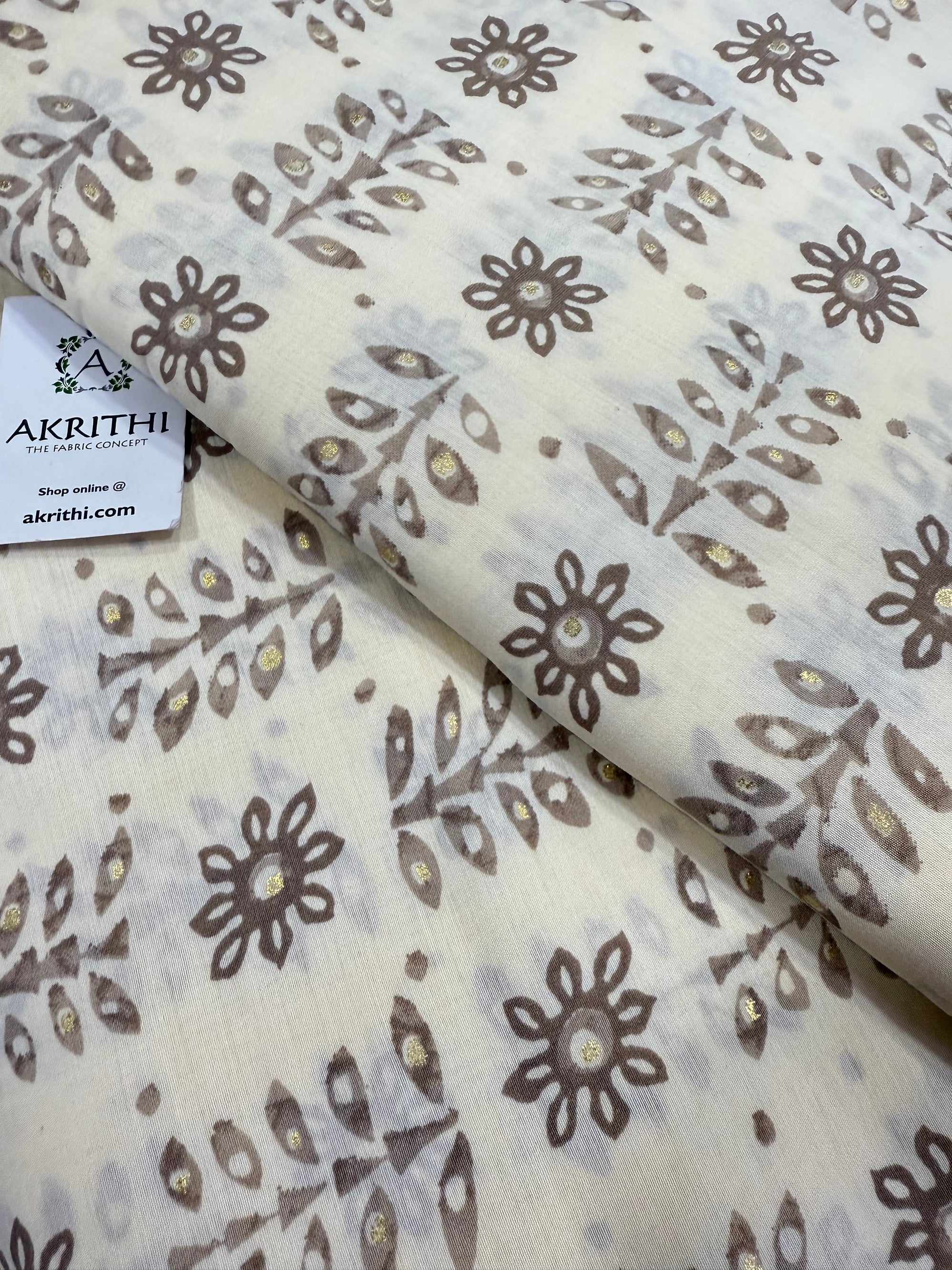 Printed viscose silk fabric
