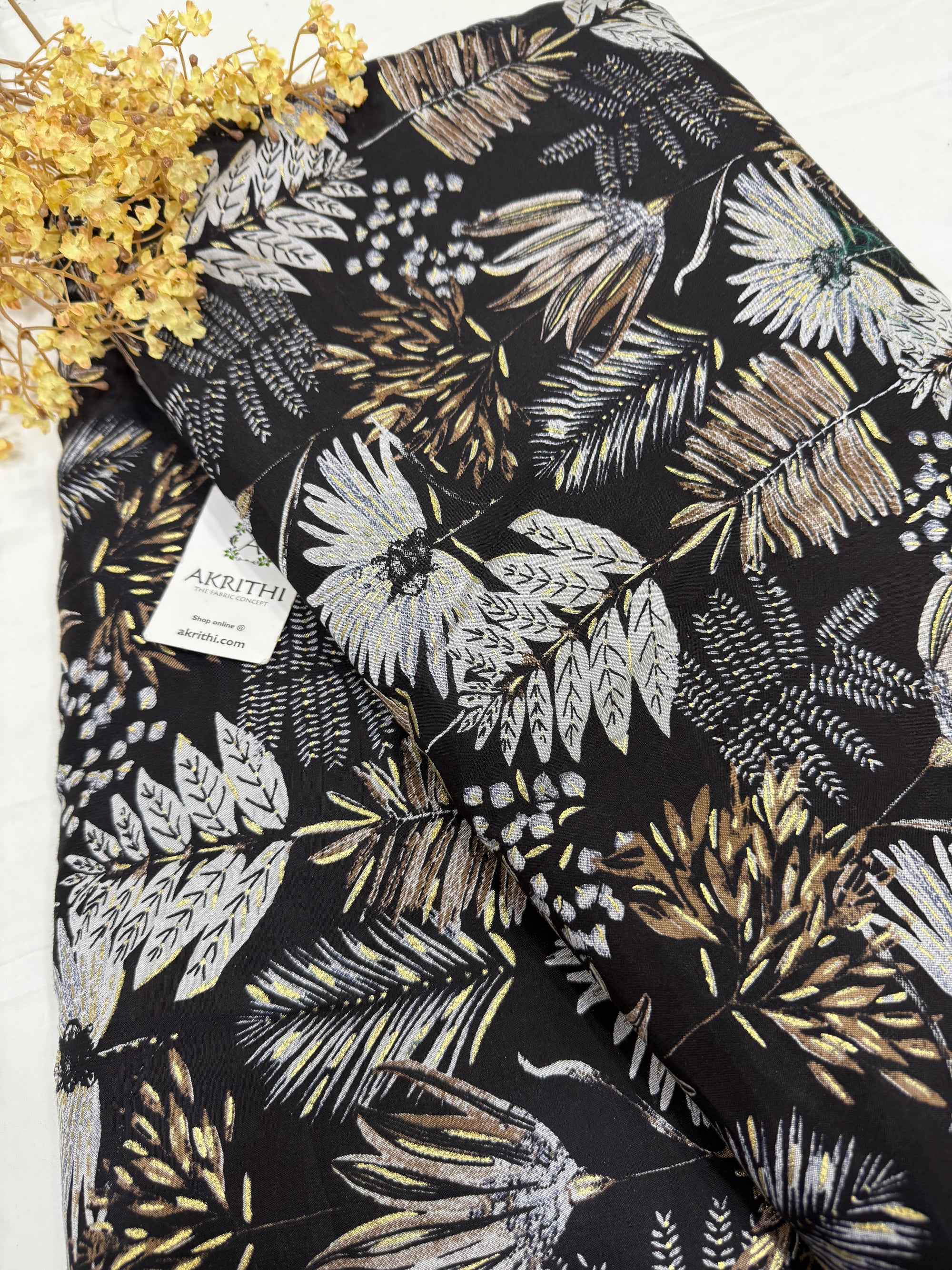 Printed viscose silk fabric