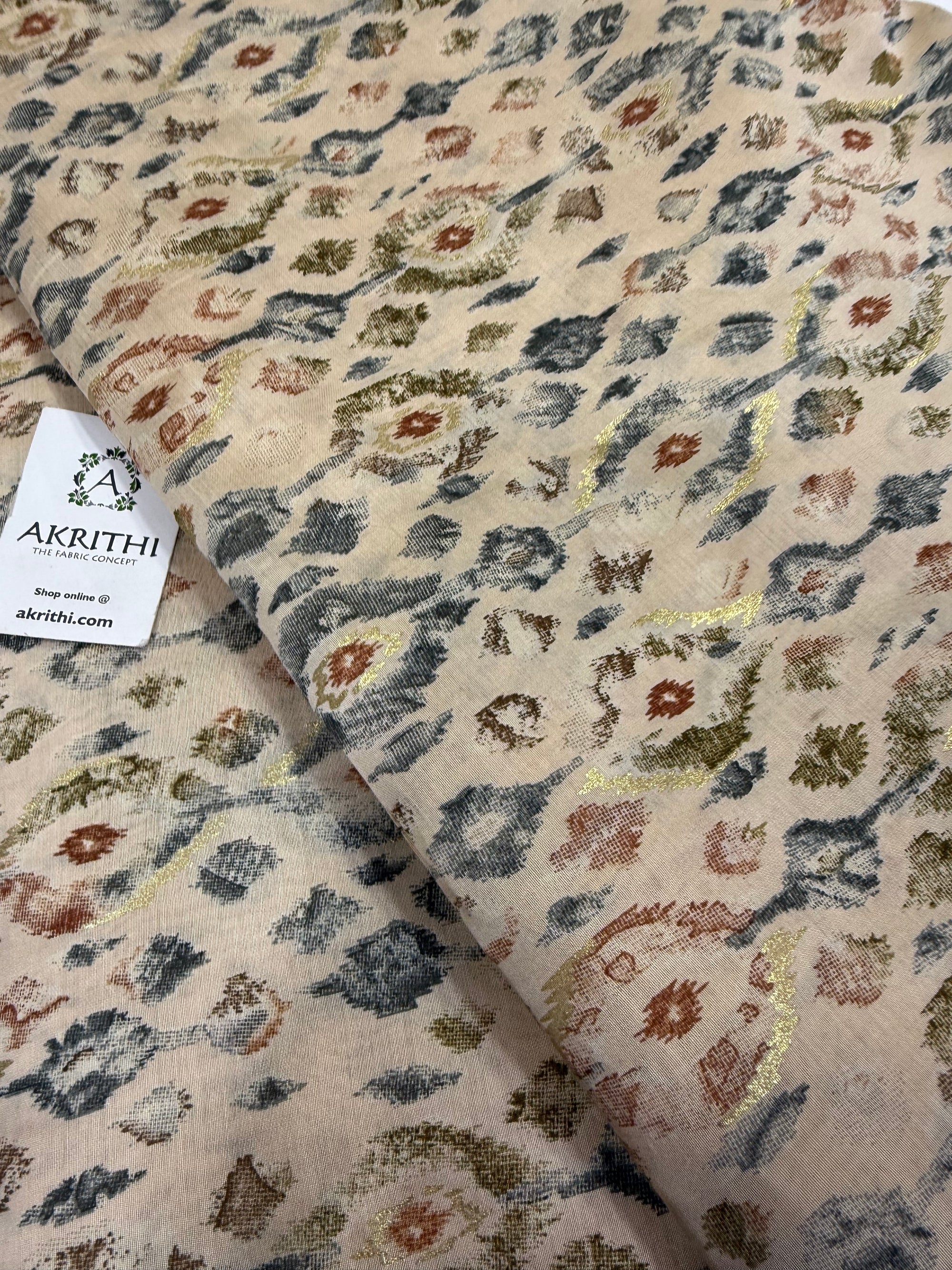 Printed viscose silk fabric
