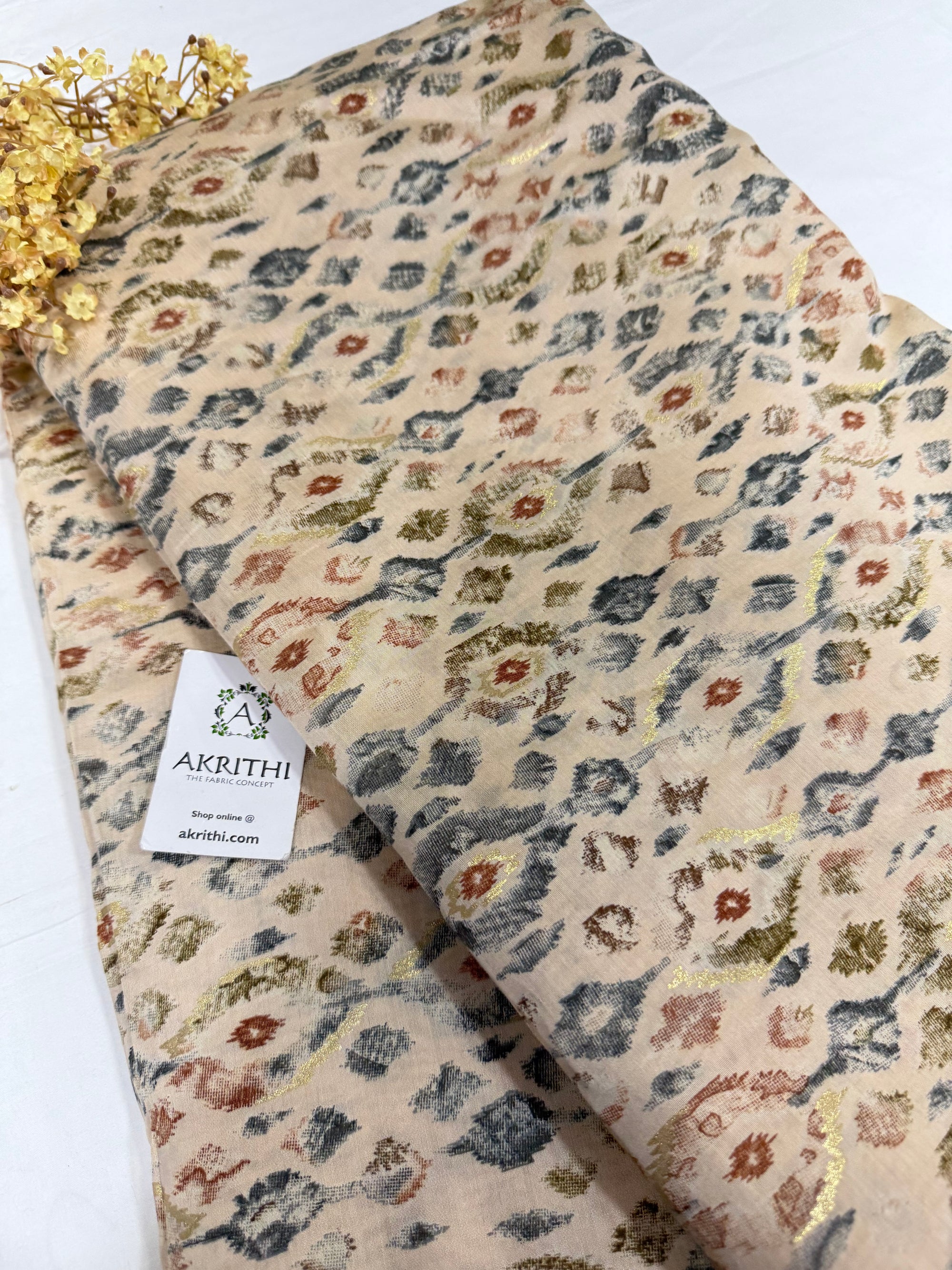 Printed viscose silk fabric
