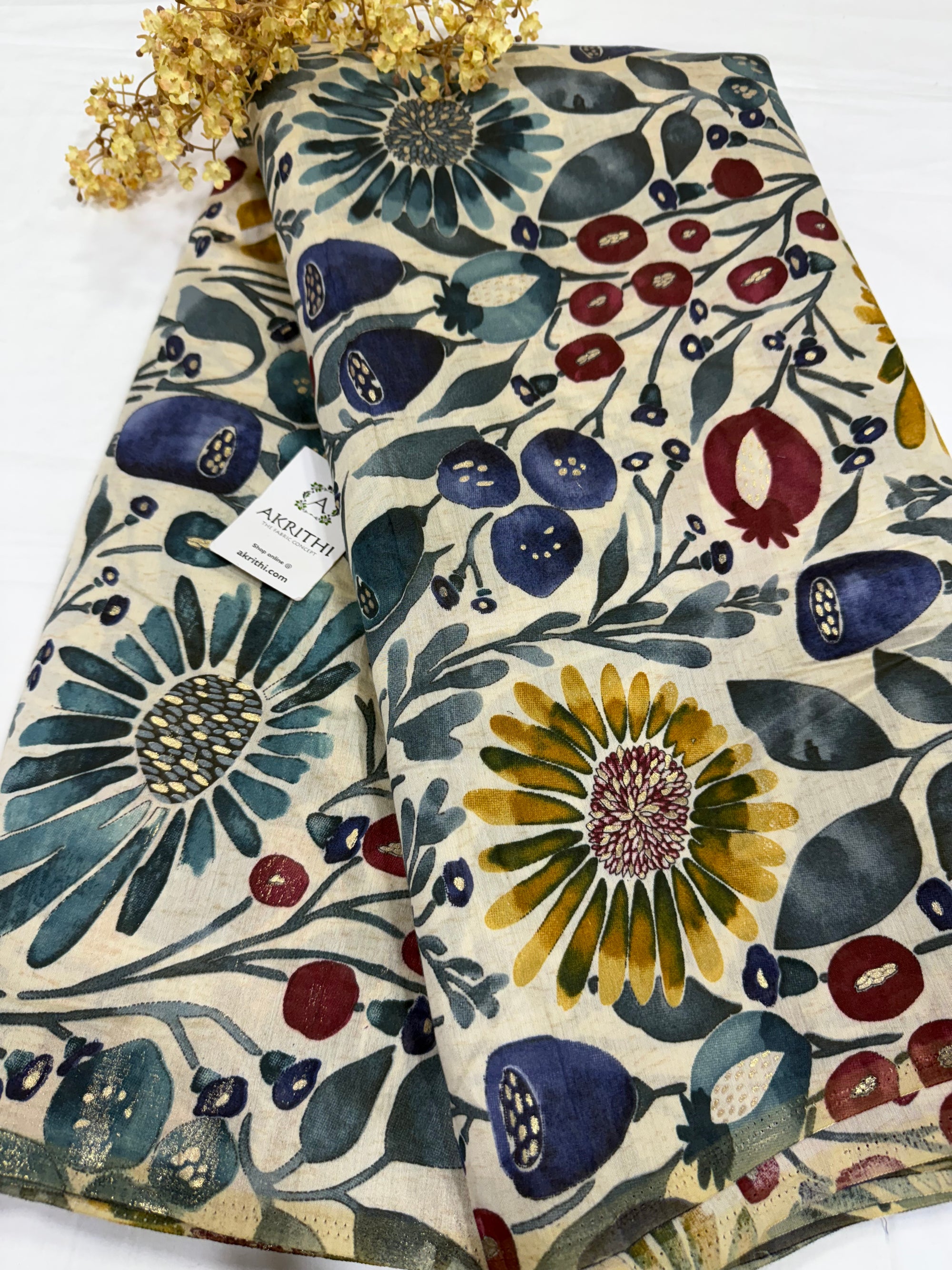 Printed viscose silk fabric