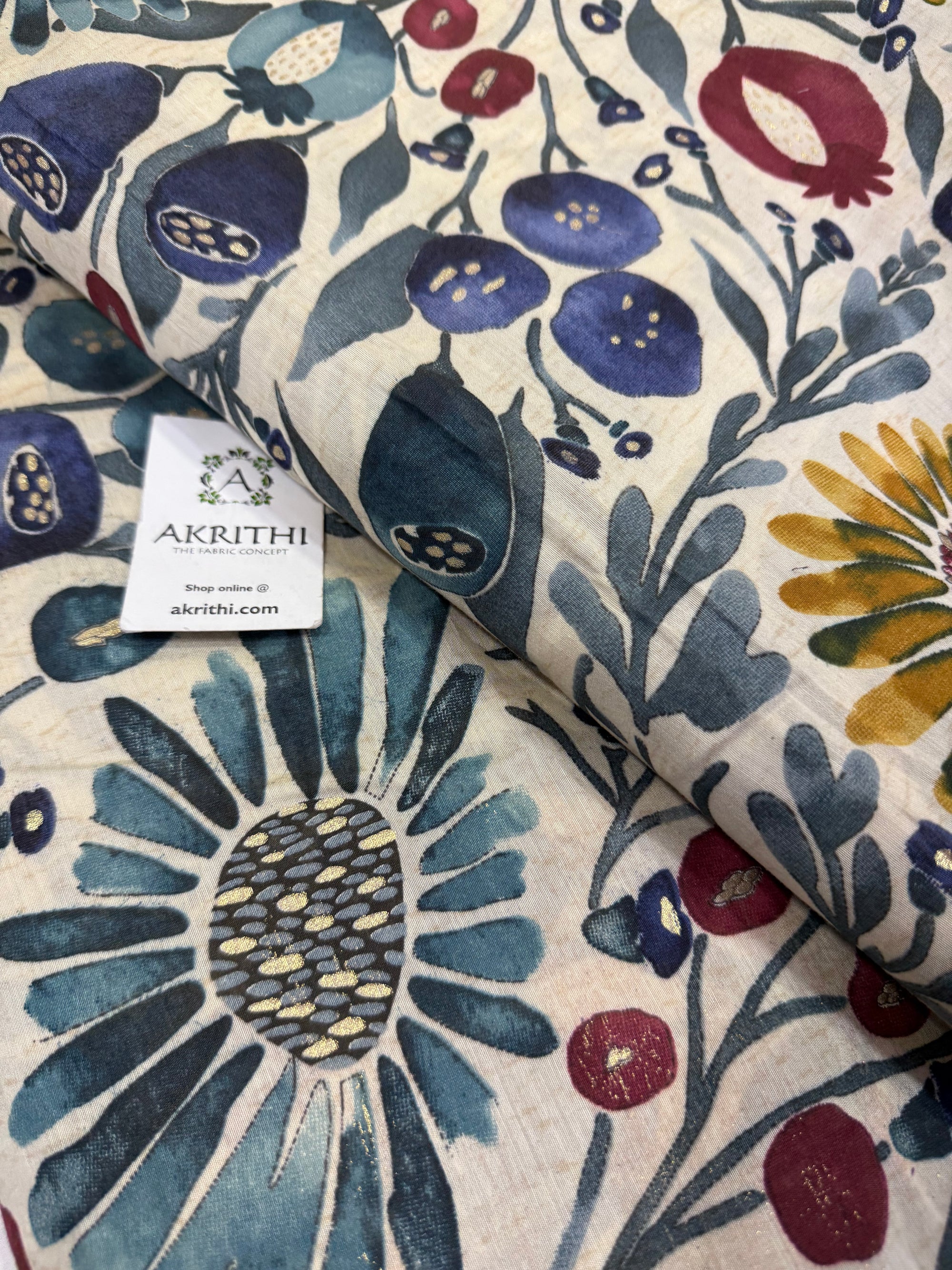 Printed viscose silk fabric