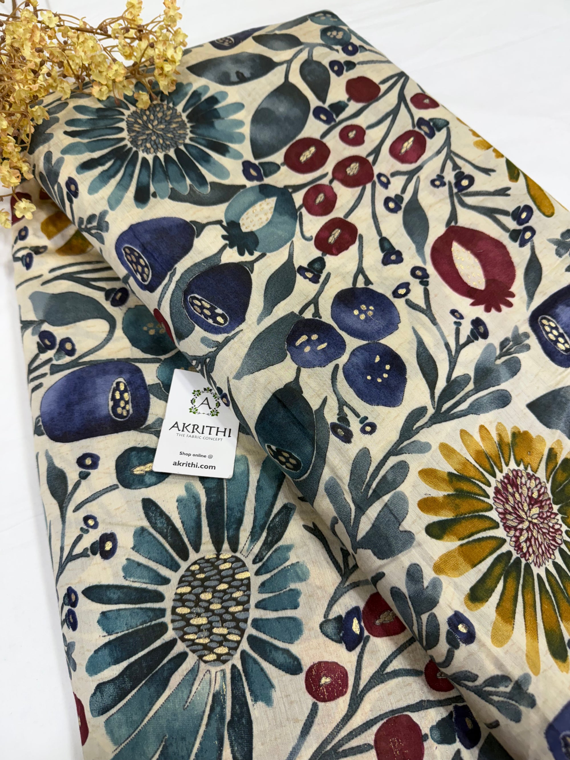 Printed viscose silk fabric